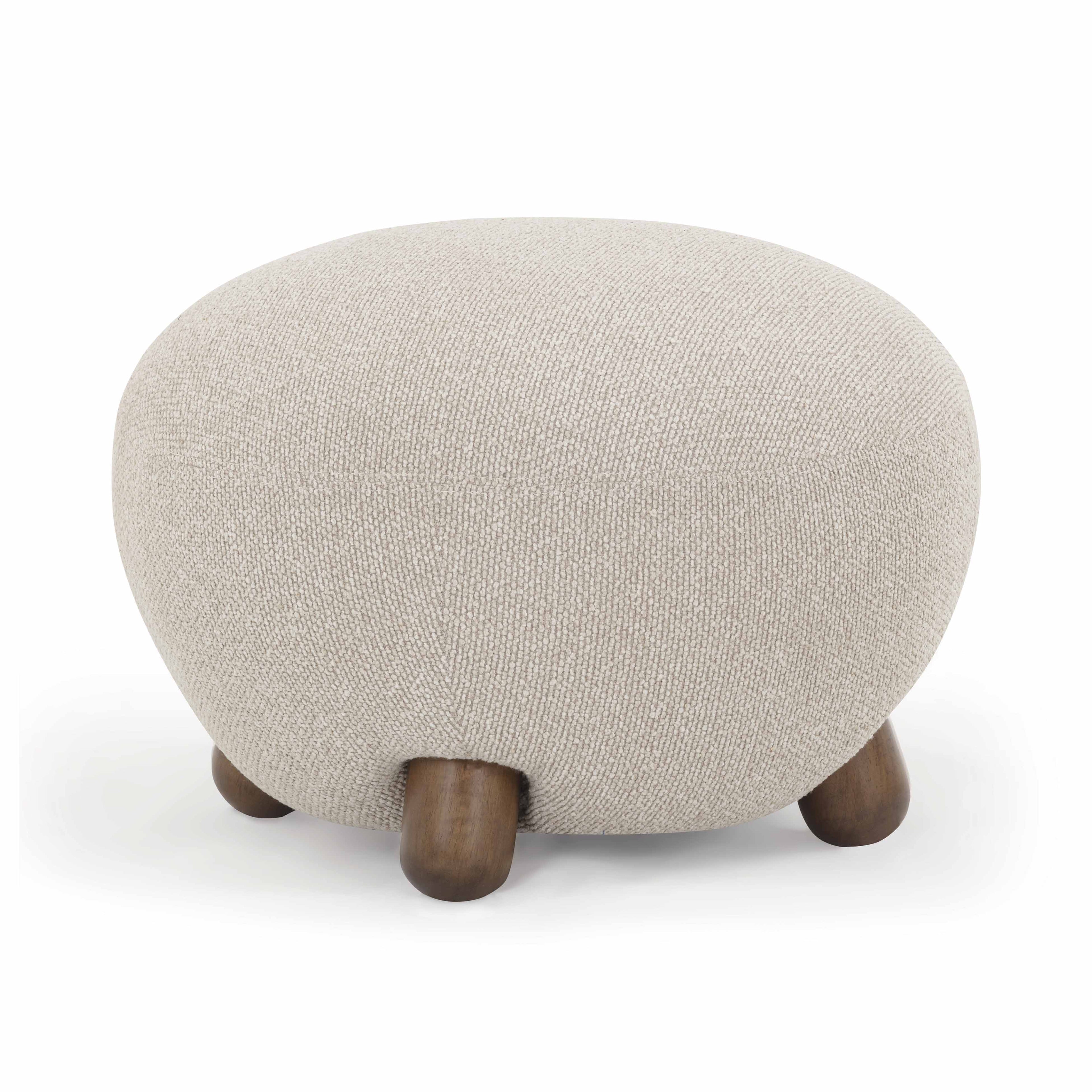 Pucker Warm Grey Boucle Ottoman