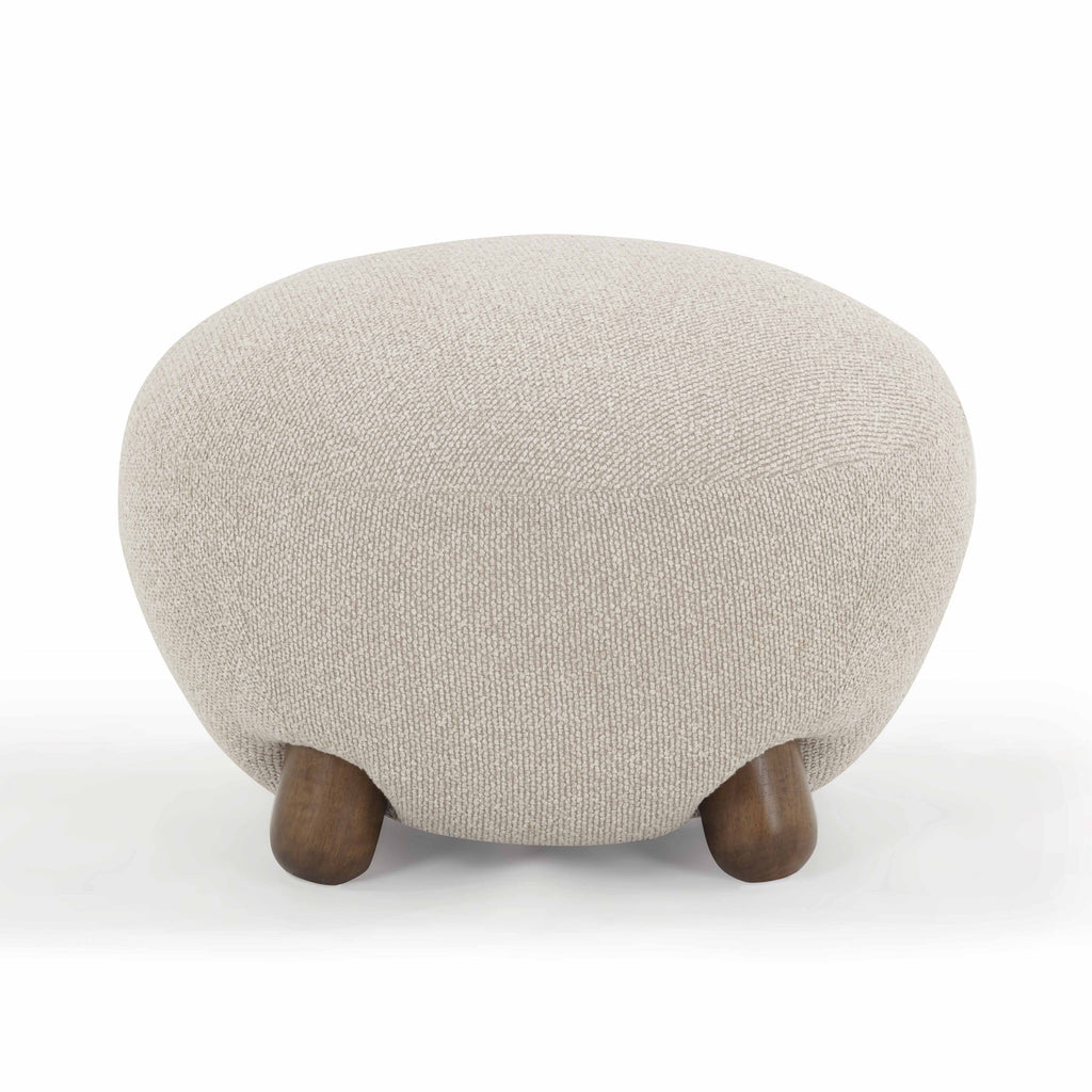 Pucker Warm Grey Boucle Ottoman