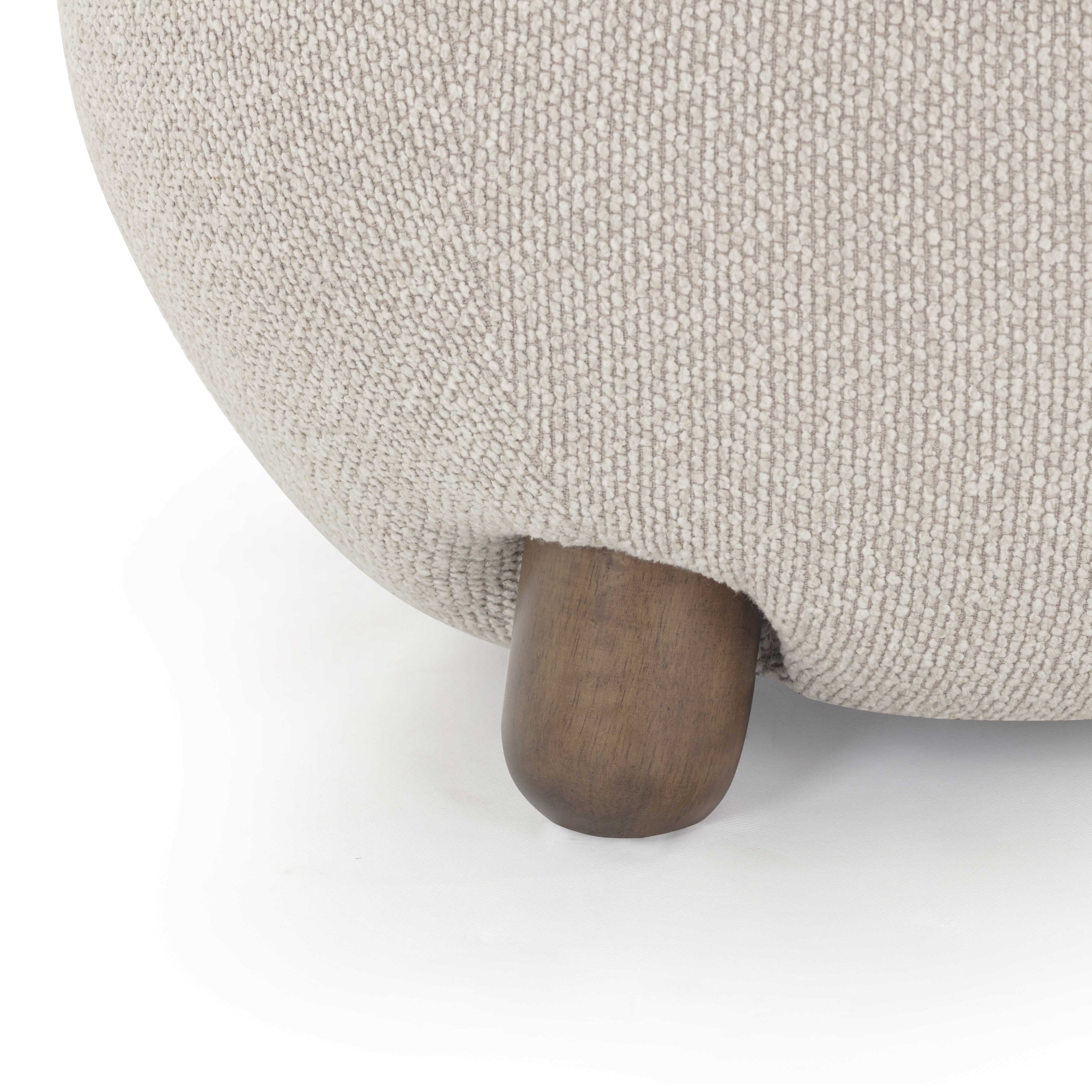 Pucker Warm Grey Boucle Ottoman