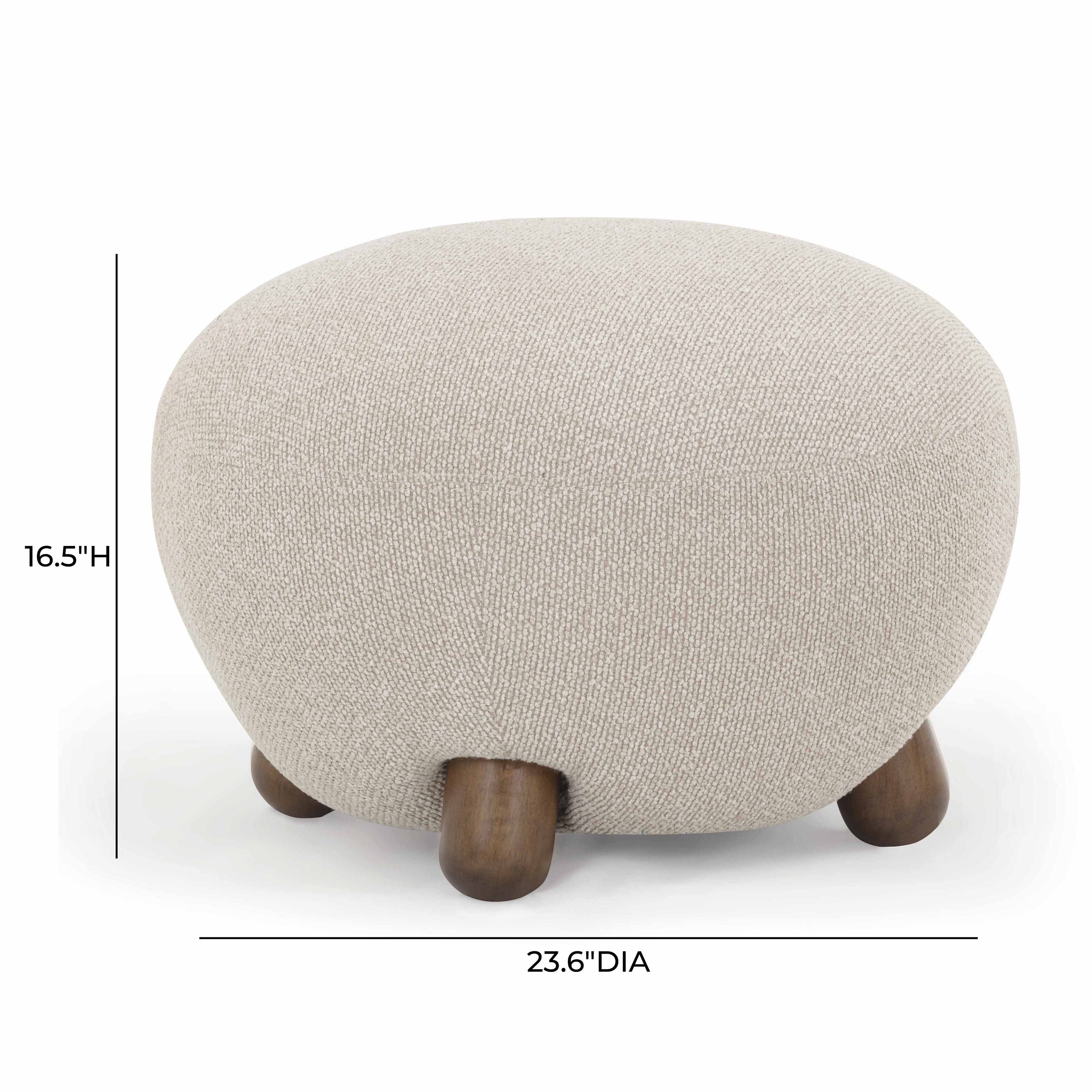 Pucker Warm Grey Boucle Ottoman