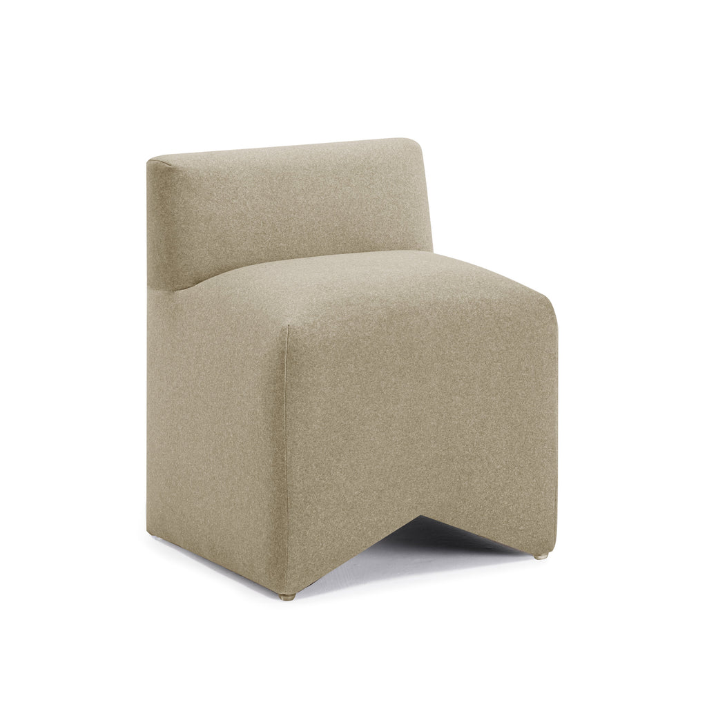 Pippa Taupe Vegan Mohair Accent Stool