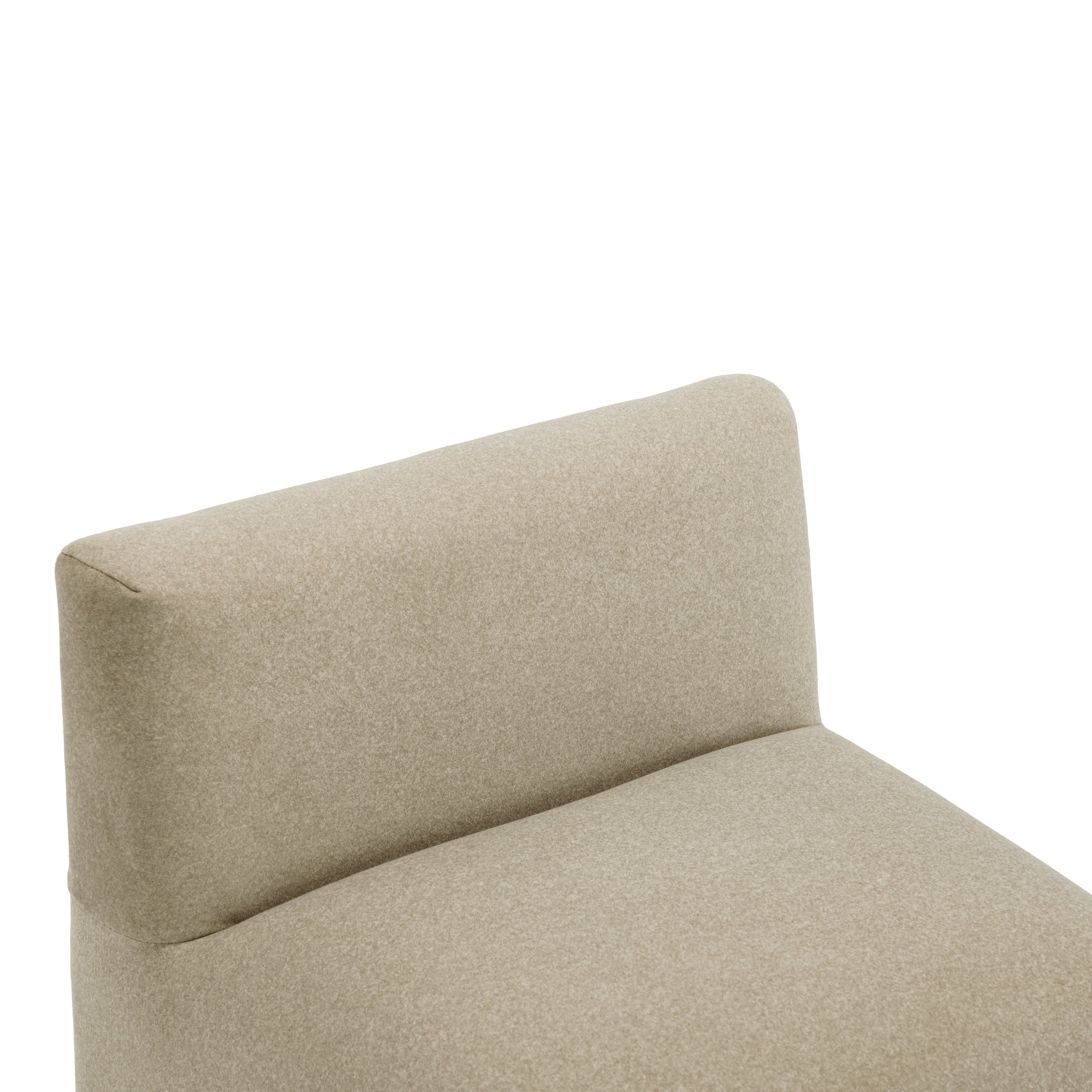 Pippa Taupe Vegan Mohair Accent Stool