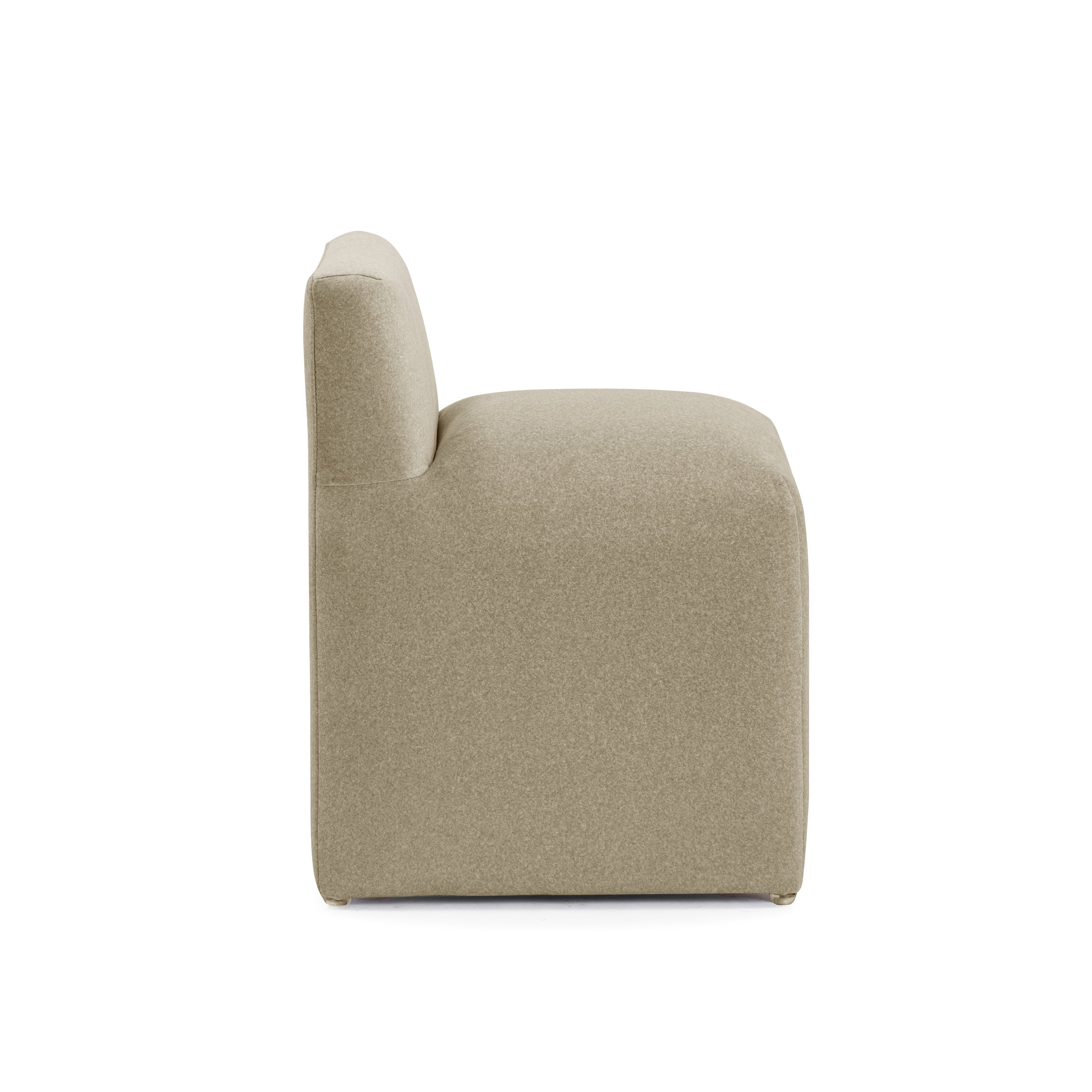 Pippa Taupe Vegan Mohair Accent Stool