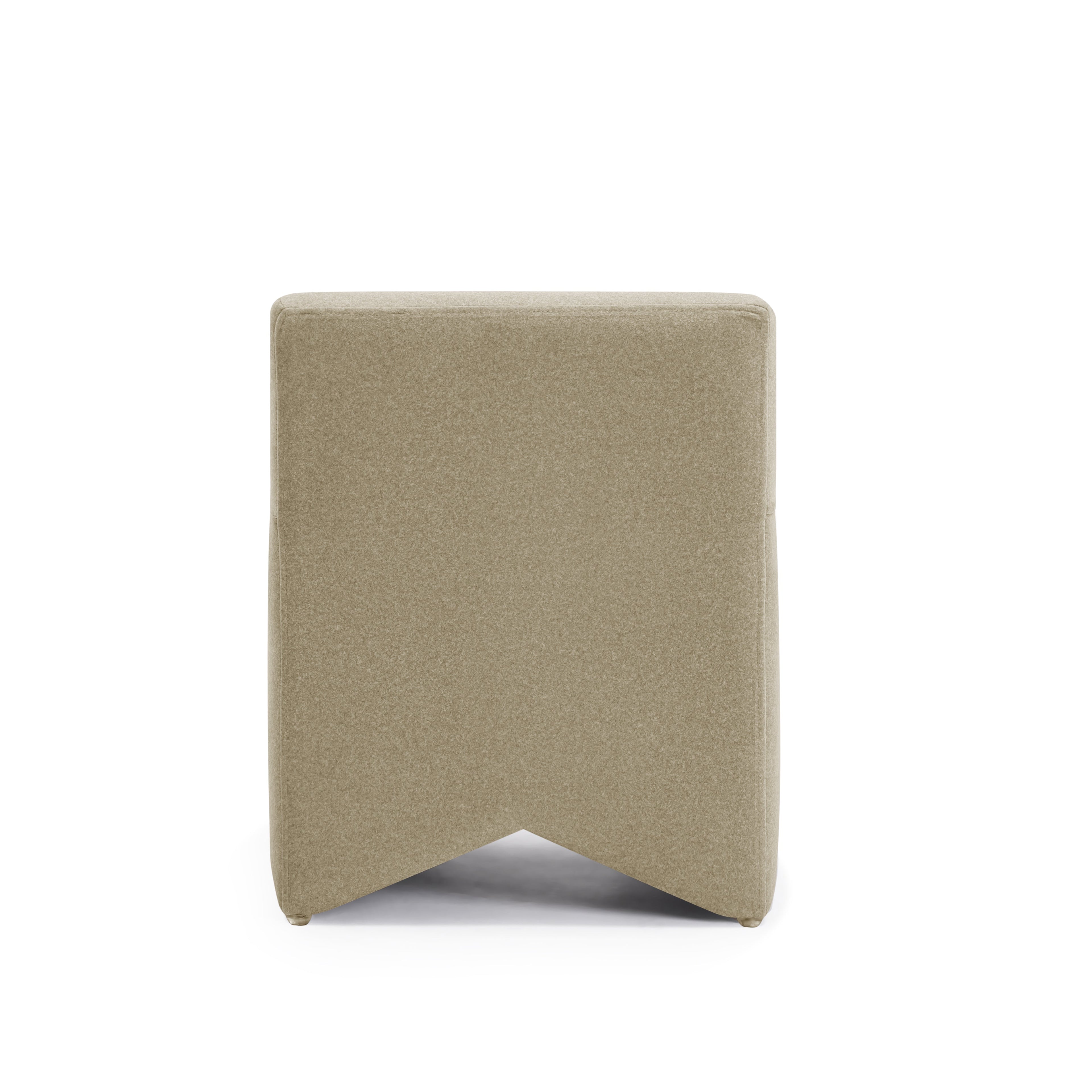 Pippa Taupe Vegan Mohair Accent Stool