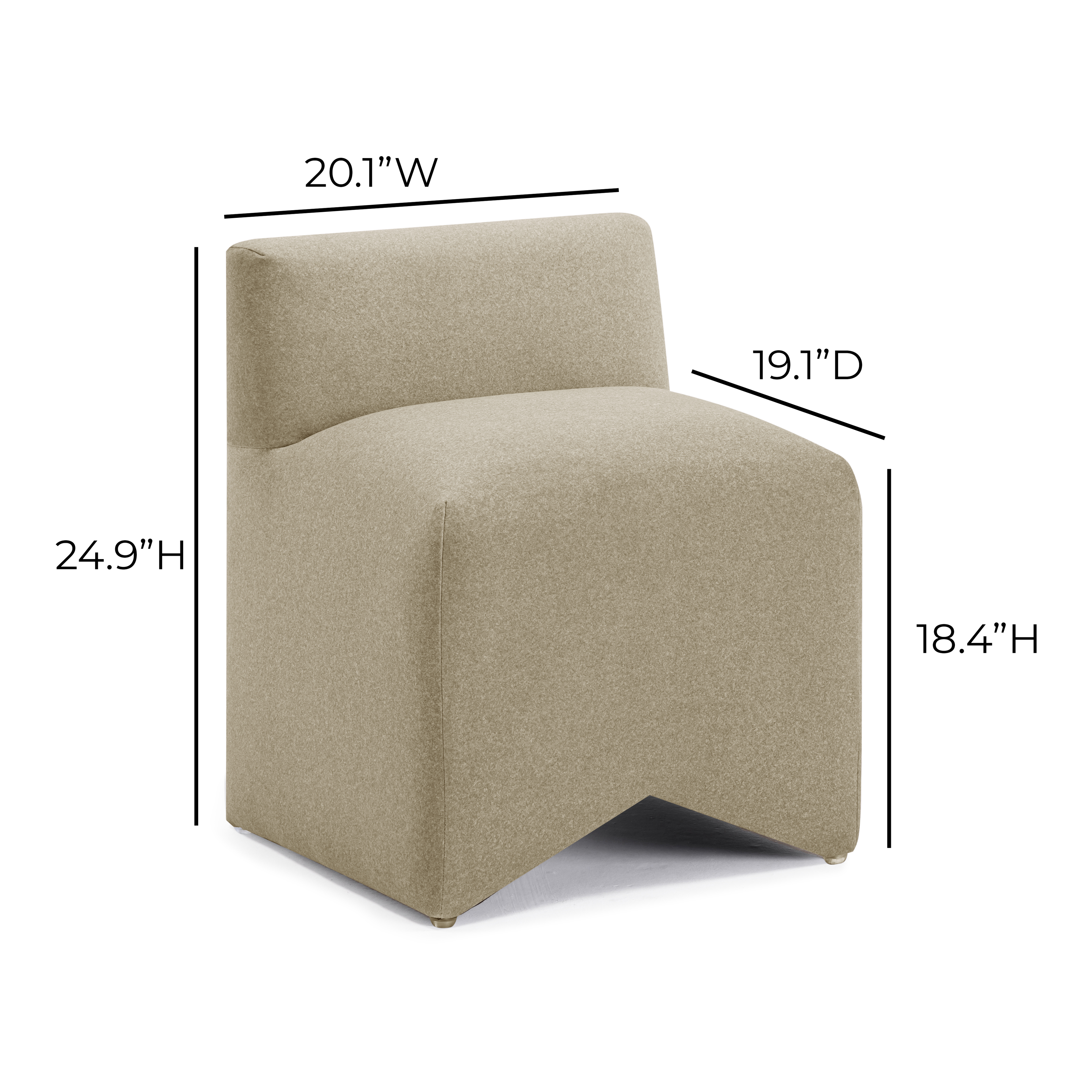 Pippa Taupe Vegan Mohair Accent Stool