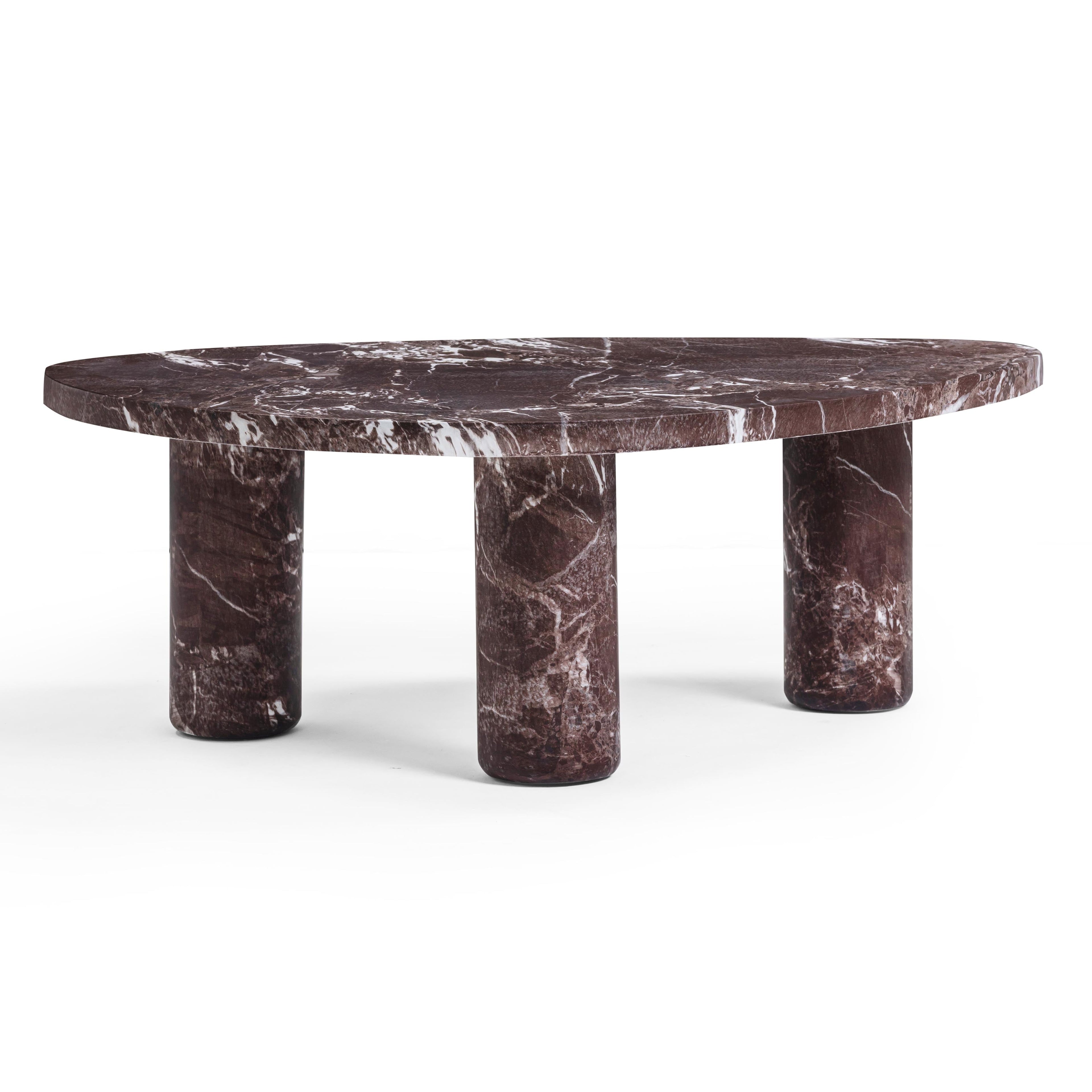 Libby Faux Red Levanto Marble Indoor/Outdoor Coffee Table (36-48)