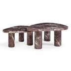 Libby 2-Piece Faux Red Levanto Marble Nesting Coffee Table Set
