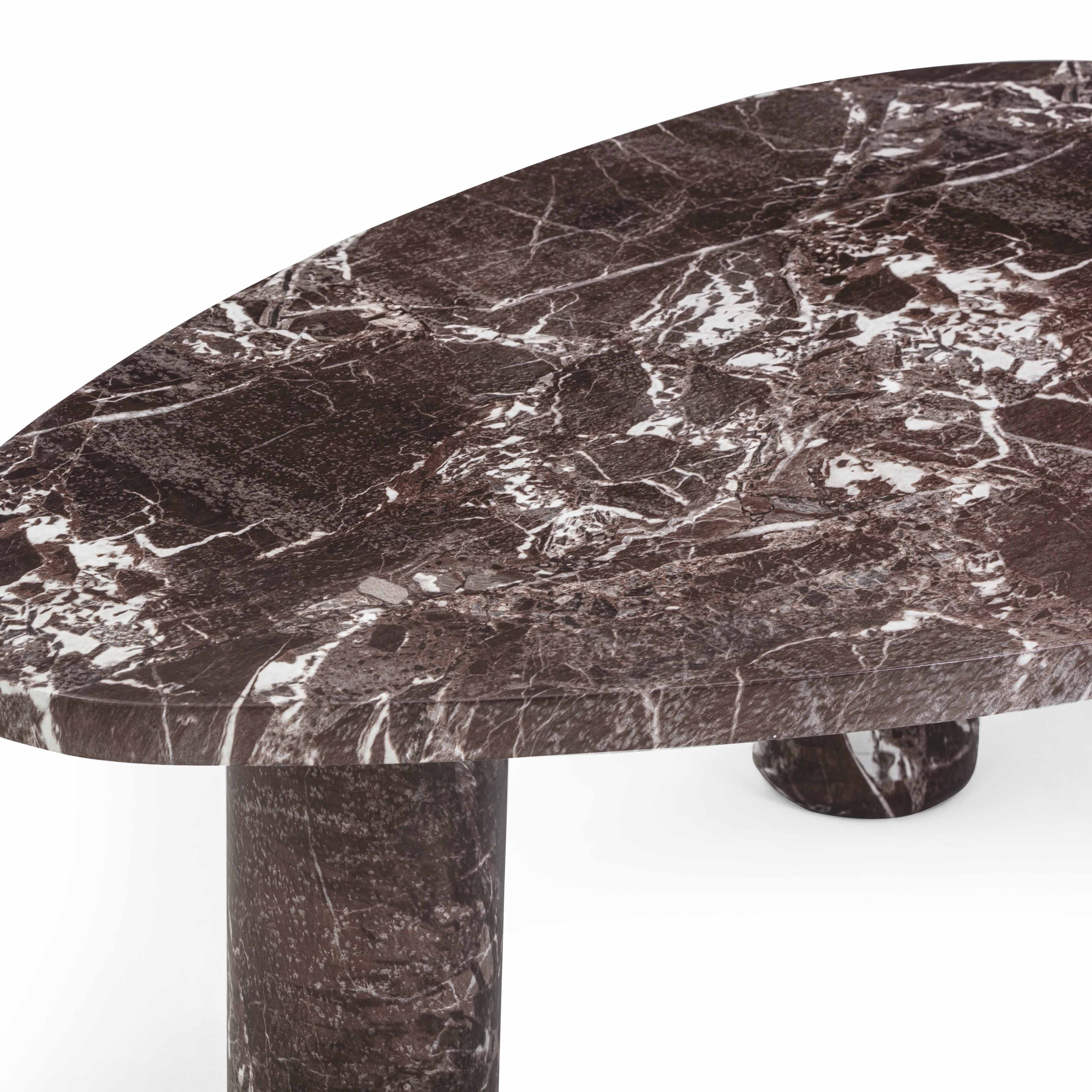 Libby 2-Piece Faux Red Levanto Marble Nesting Coffee Table Set