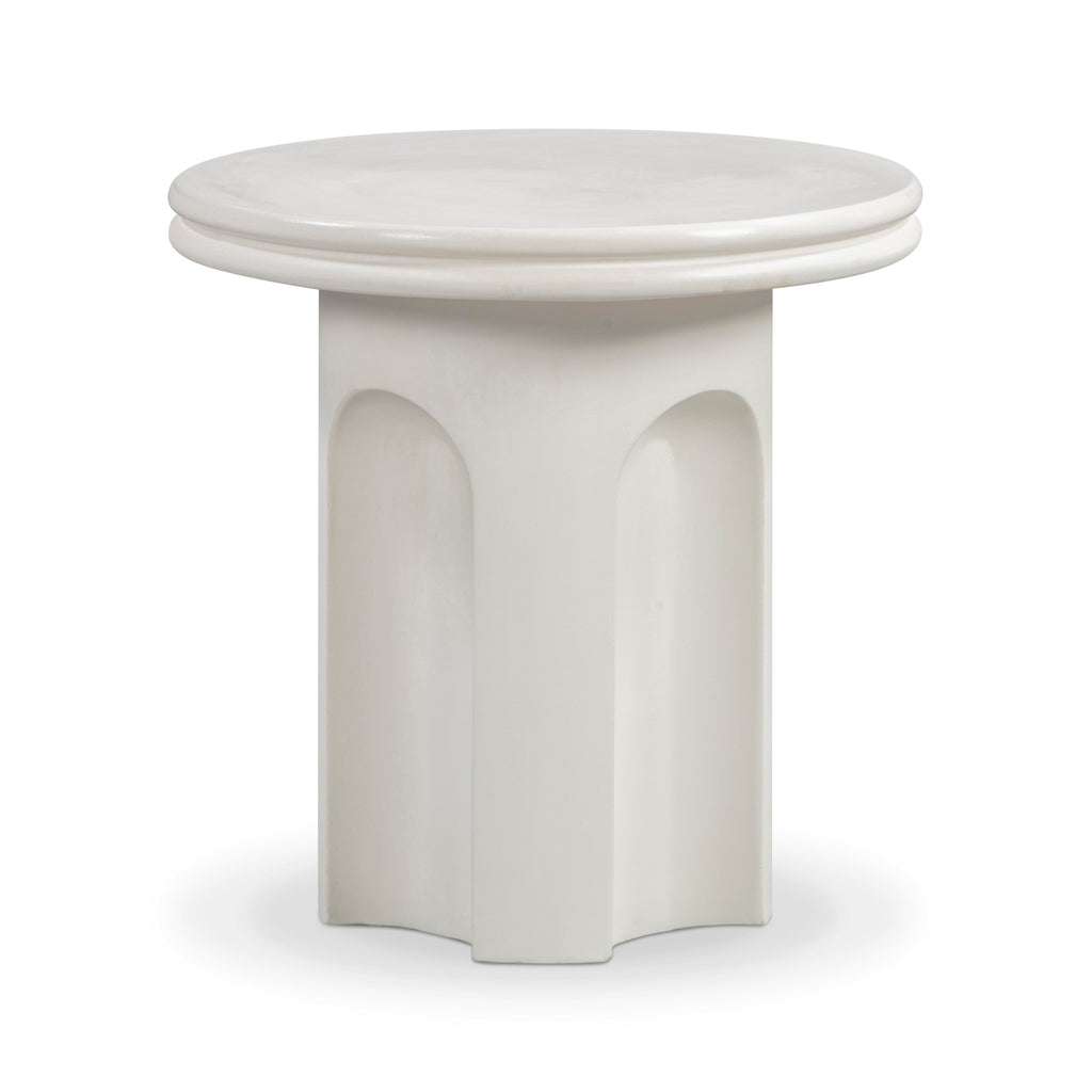 Cassandra Ivory Indoor/Outdoor Concrete Side Table