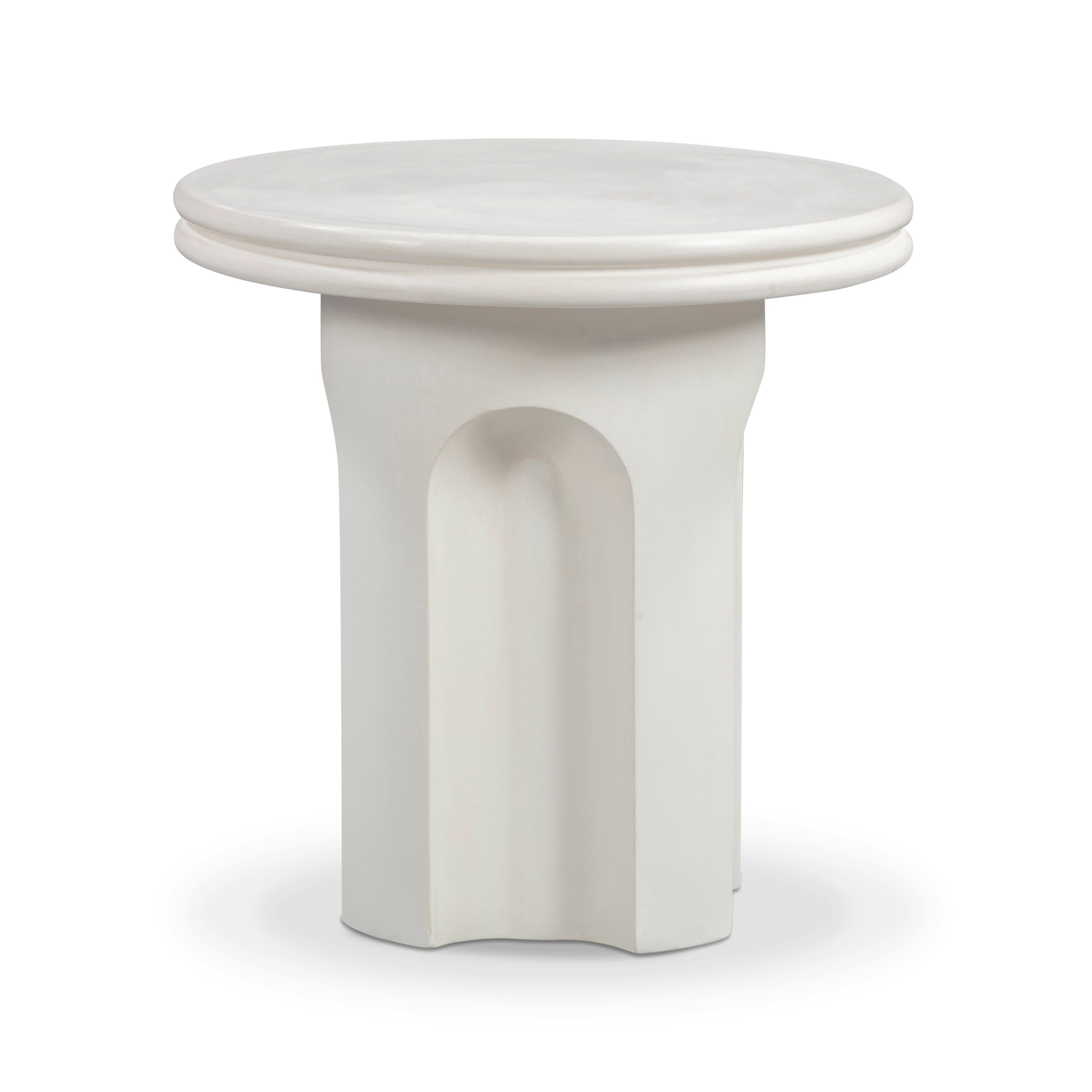 Cassandra Ivory Indoor/Outdoor Concrete Side Table