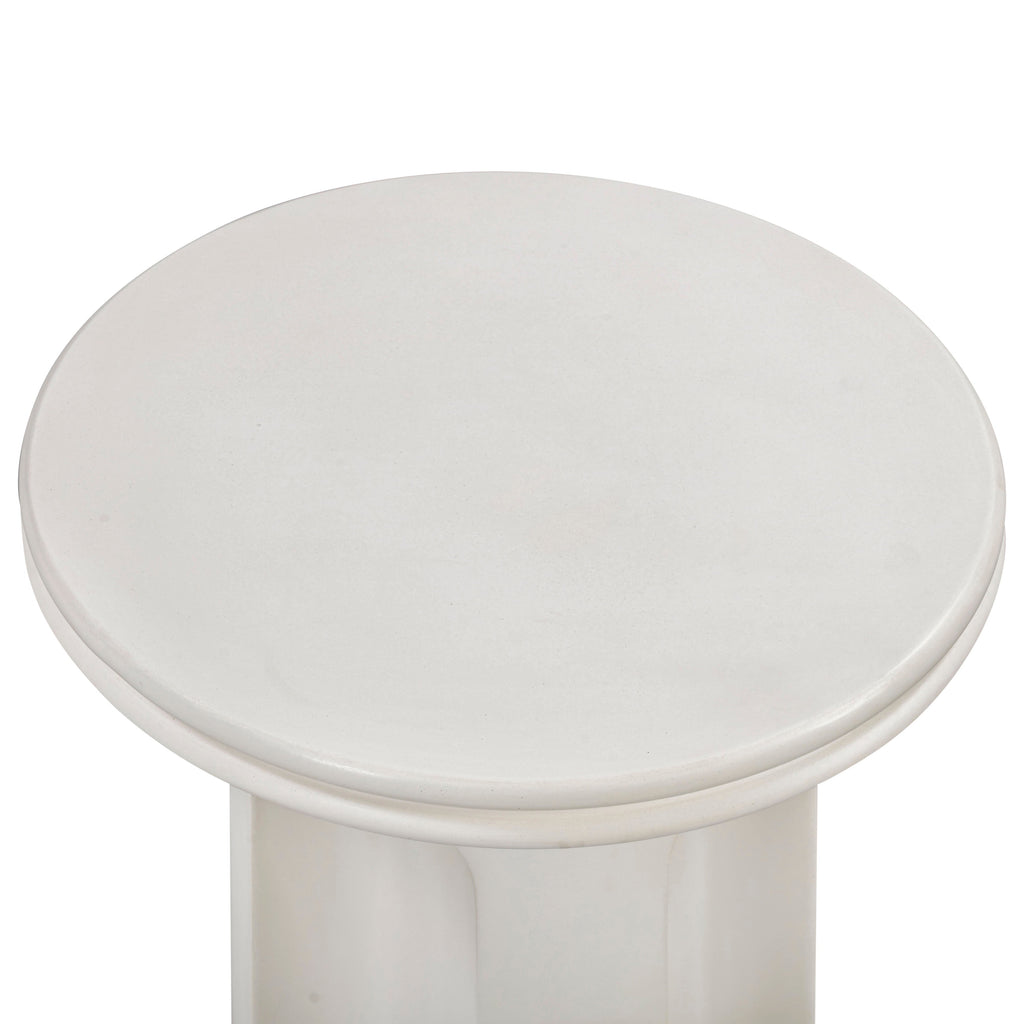 Cassandra Ivory Indoor/Outdoor Concrete Side Table
