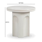 Cassandra Ivory Indoor/Outdoor Concrete Side Table