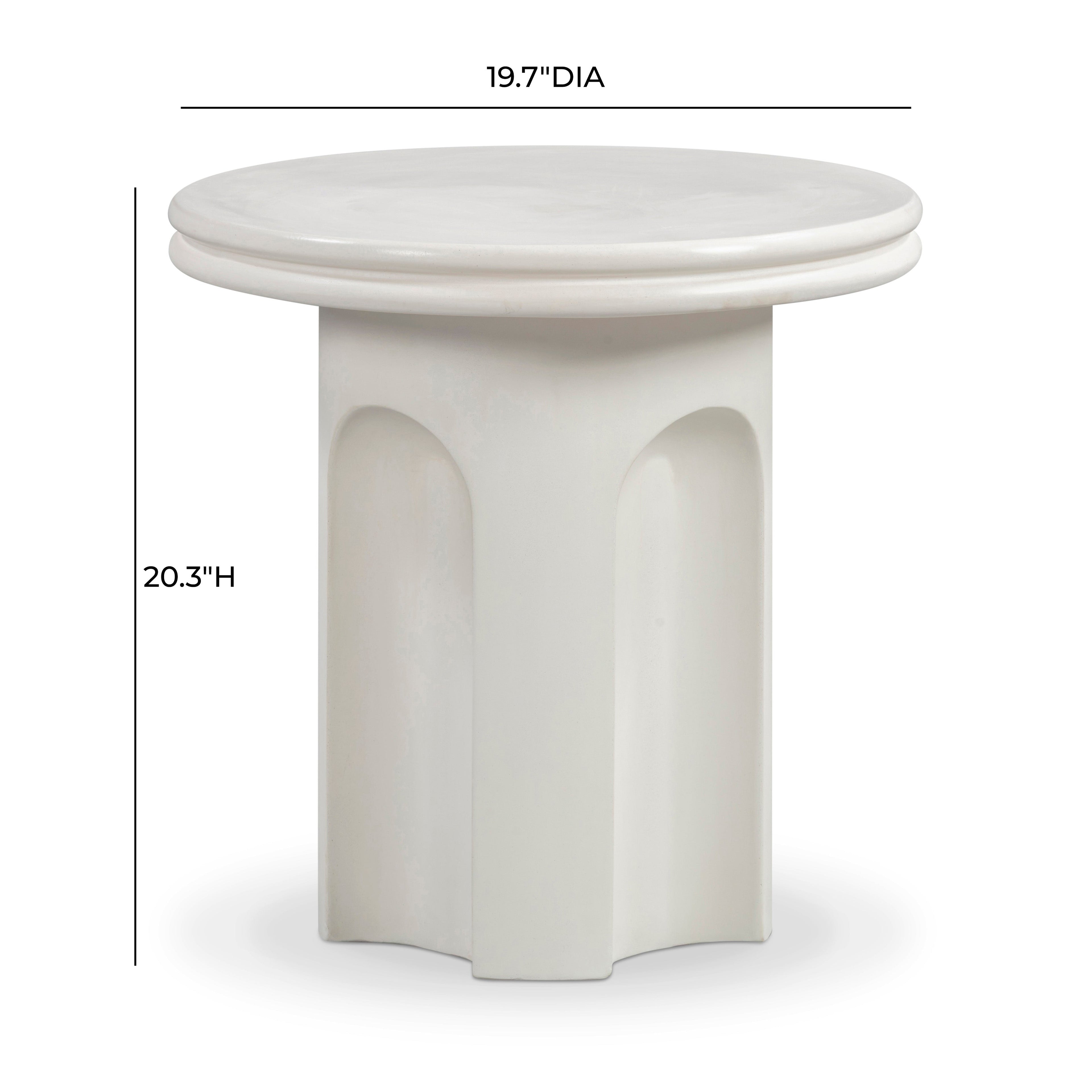 Cassandra Ivory Indoor/Outdoor Concrete Side Table