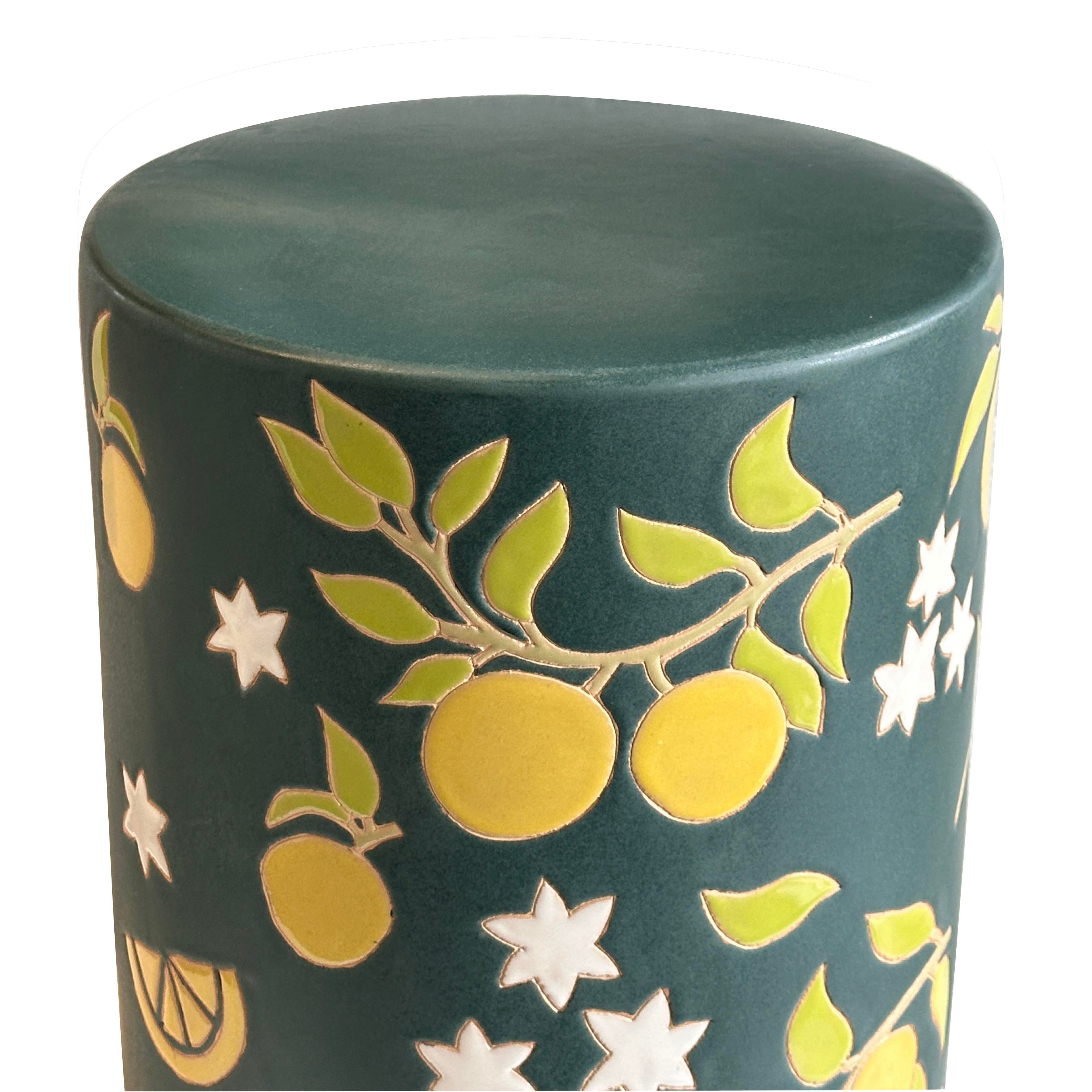 Tempest Citrus Indoor/Outdoor Ceramic Table