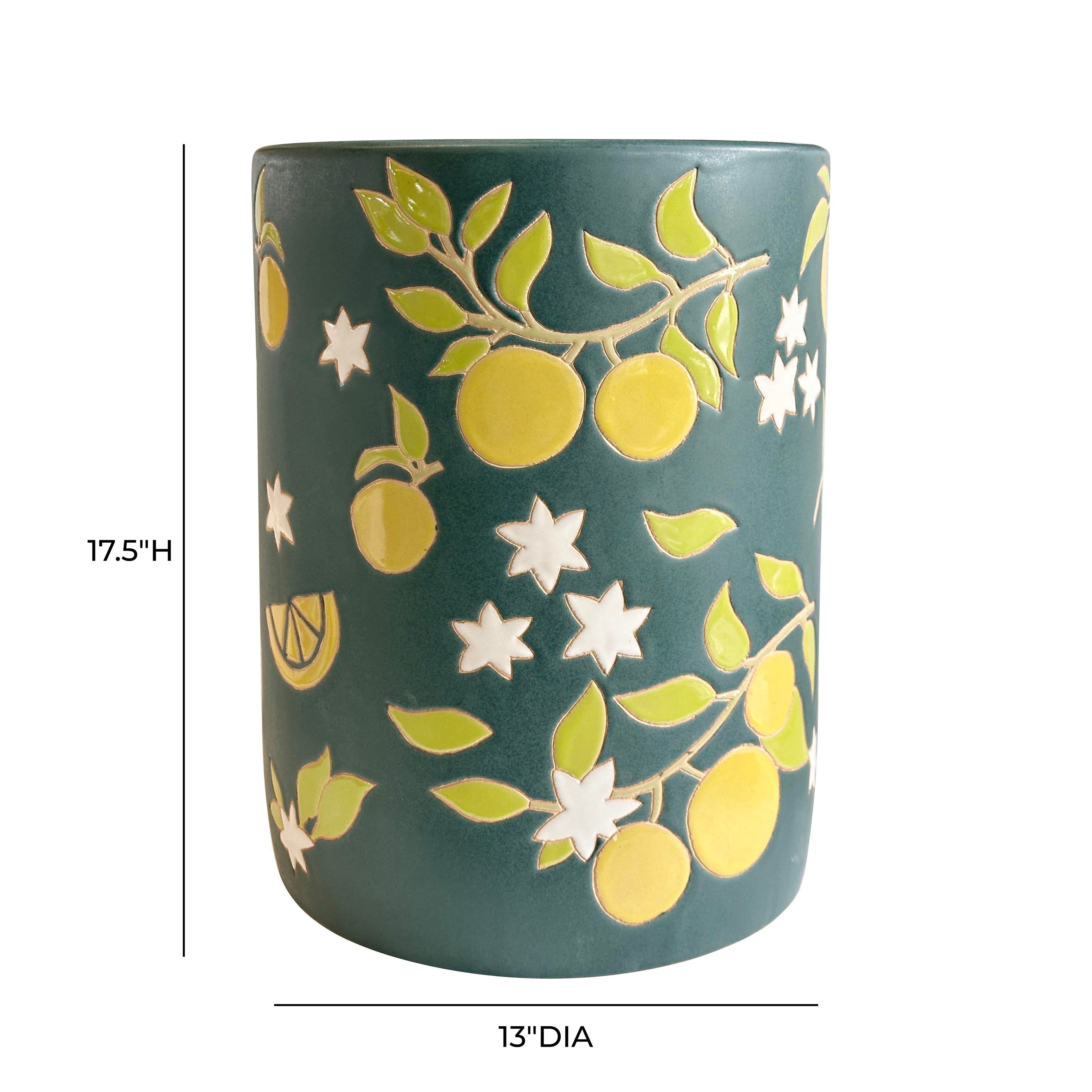 Tempest Citrus Indoor/Outdoor Ceramic Table