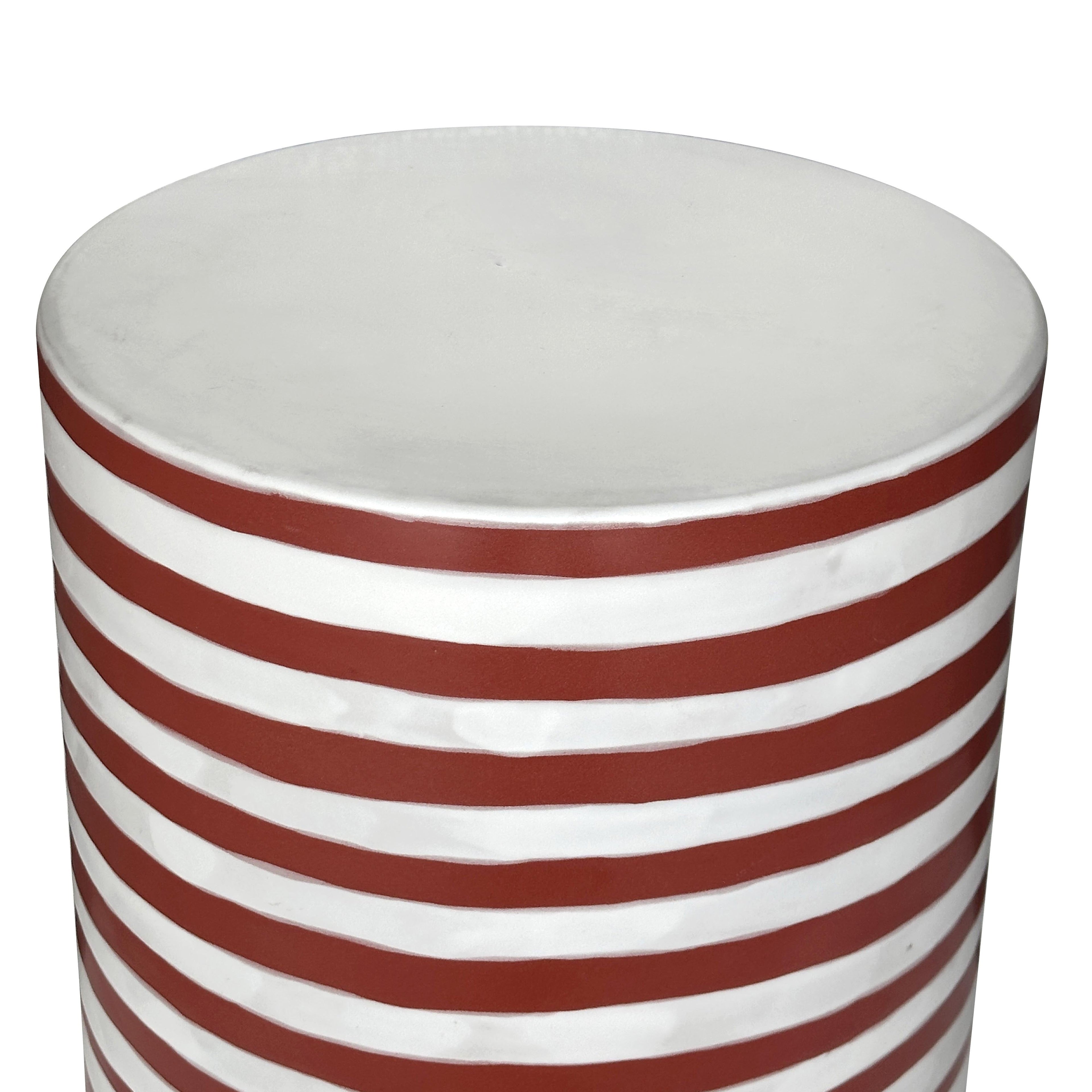 Tempest Indoor/Outdoor Ceramic Table in Stripes