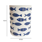 Tempest Indoor/Outdoor Ceramic Table in Blue Fish