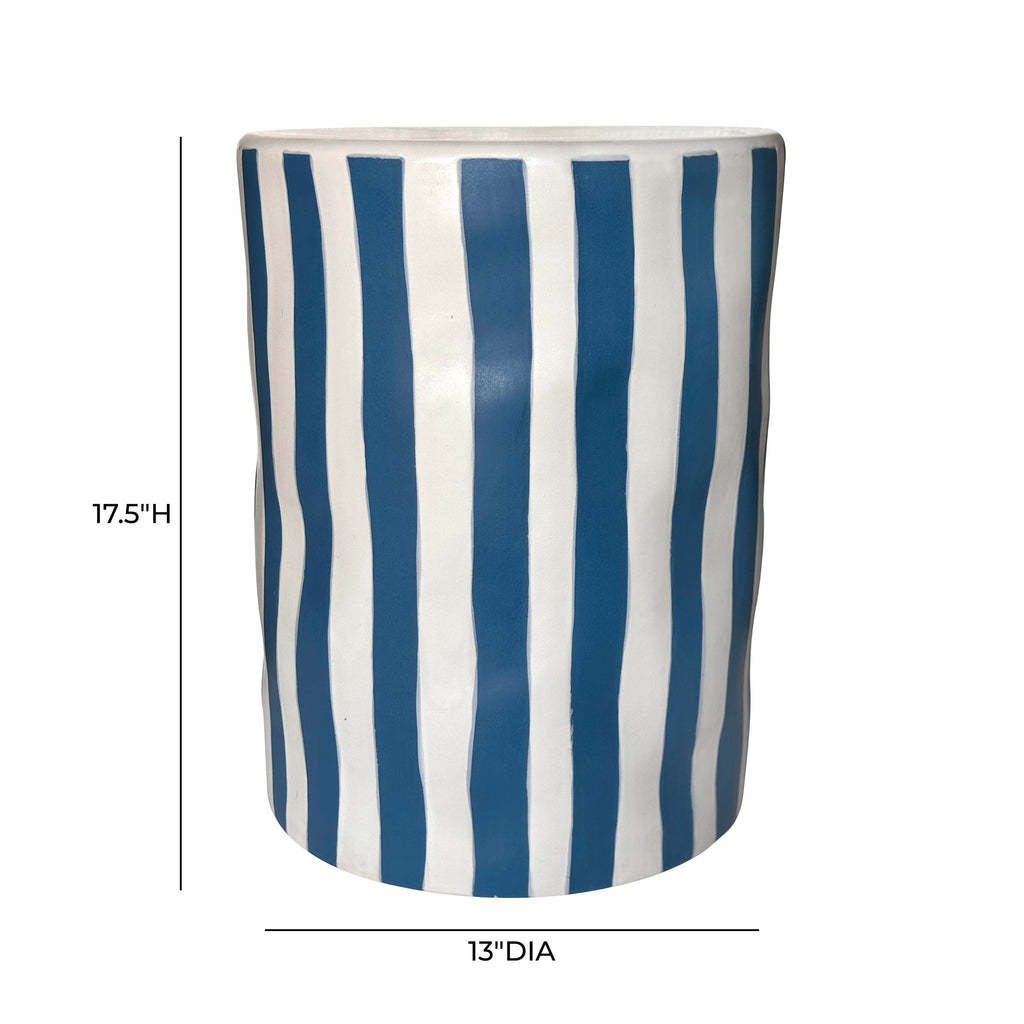 Tempest Indoor/Outdoor Ceramic Table in Stripes