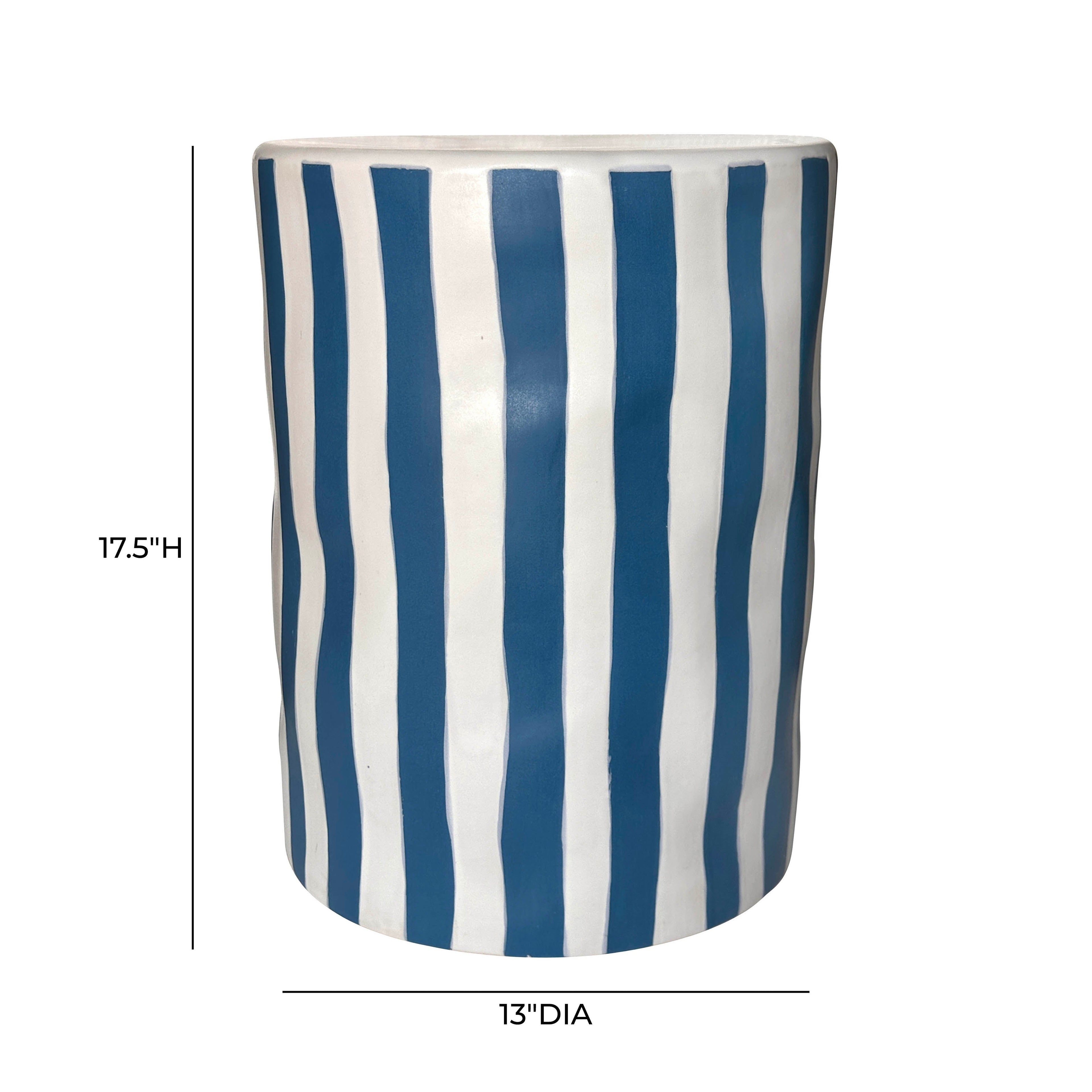 Tempest Indoor/Outdoor Ceramic Table in Stripes