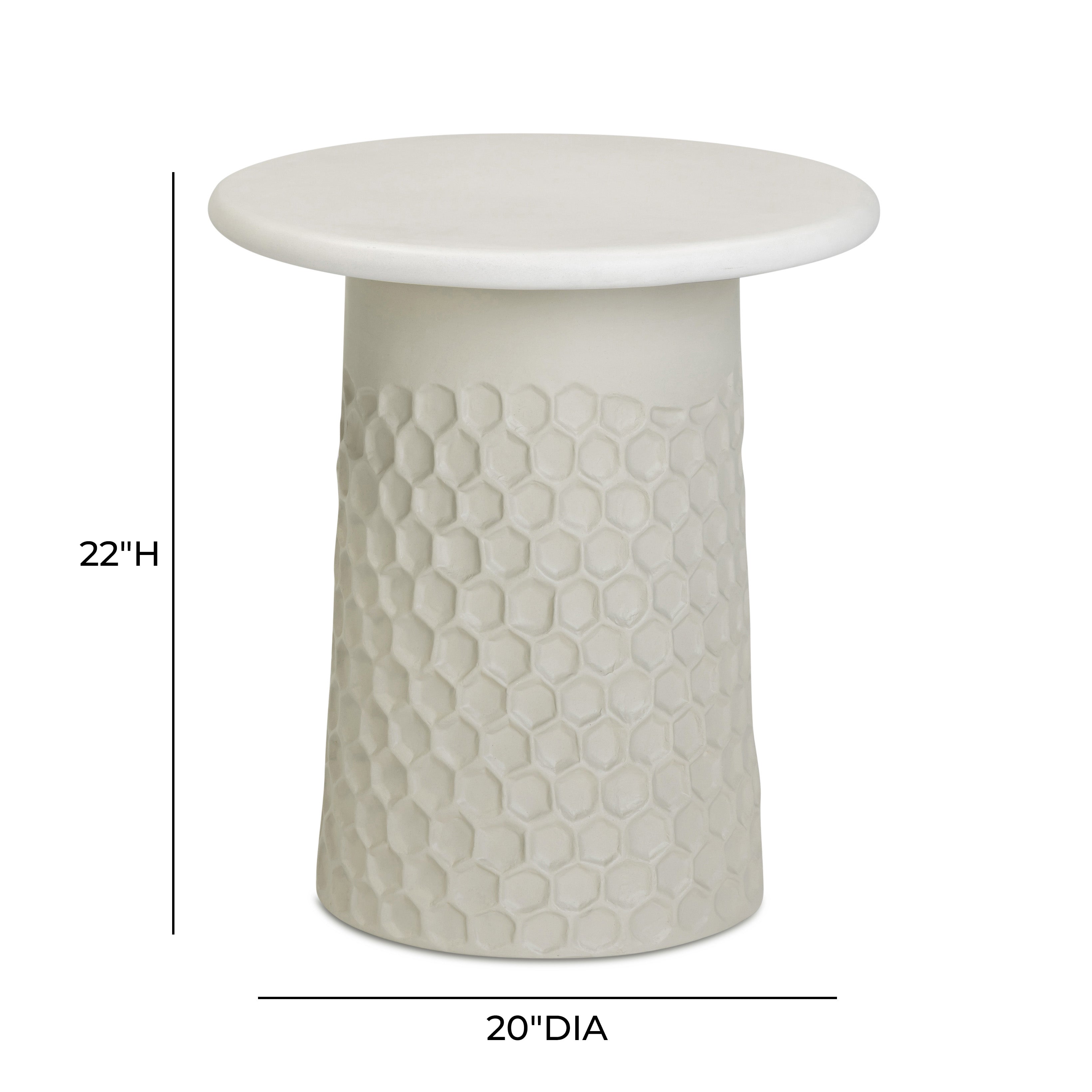 Hessa Indoor/Outdoor Concrete Chiseled Side Table