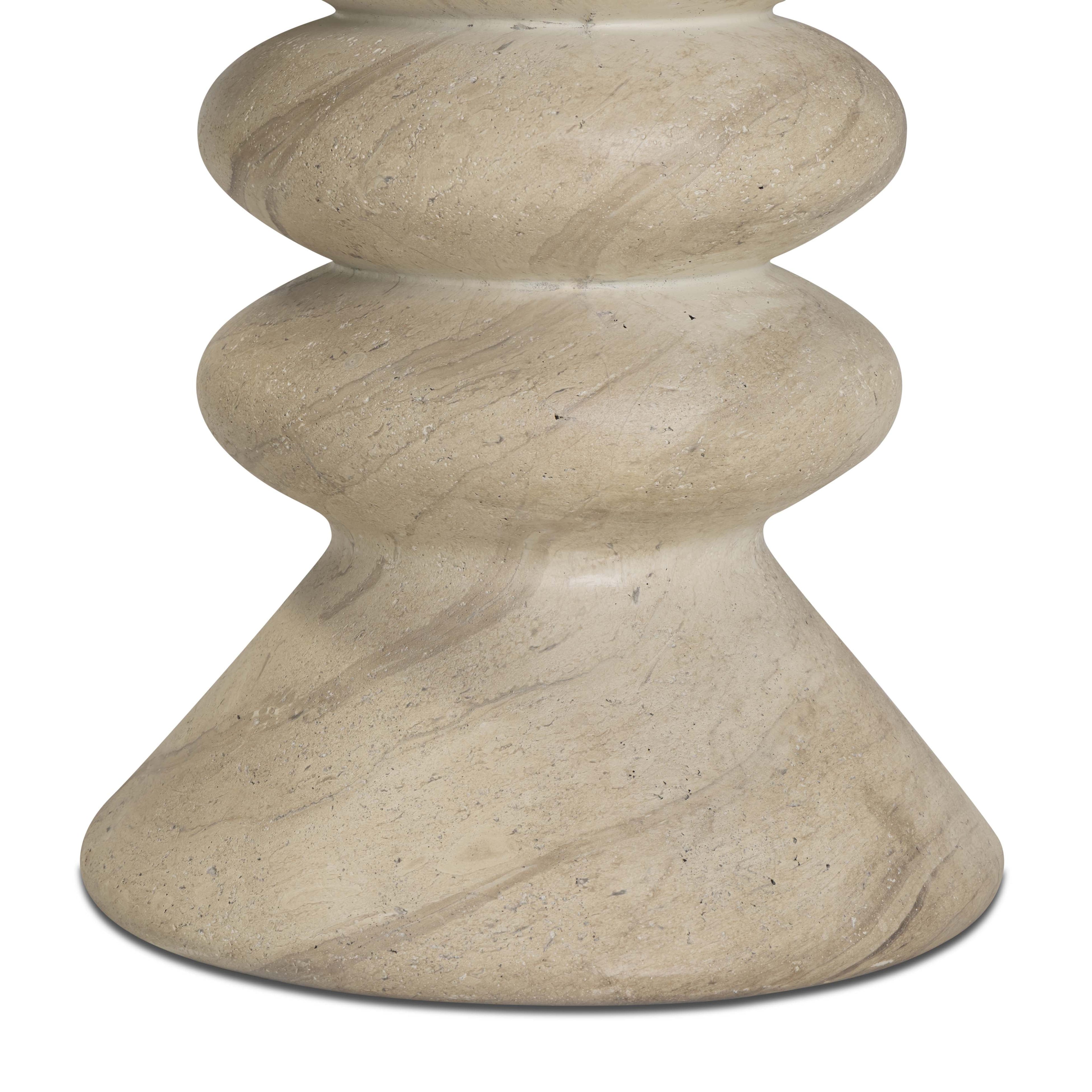 Hyre Faux Travertine Indoor/Outdoor Concrete Side Table