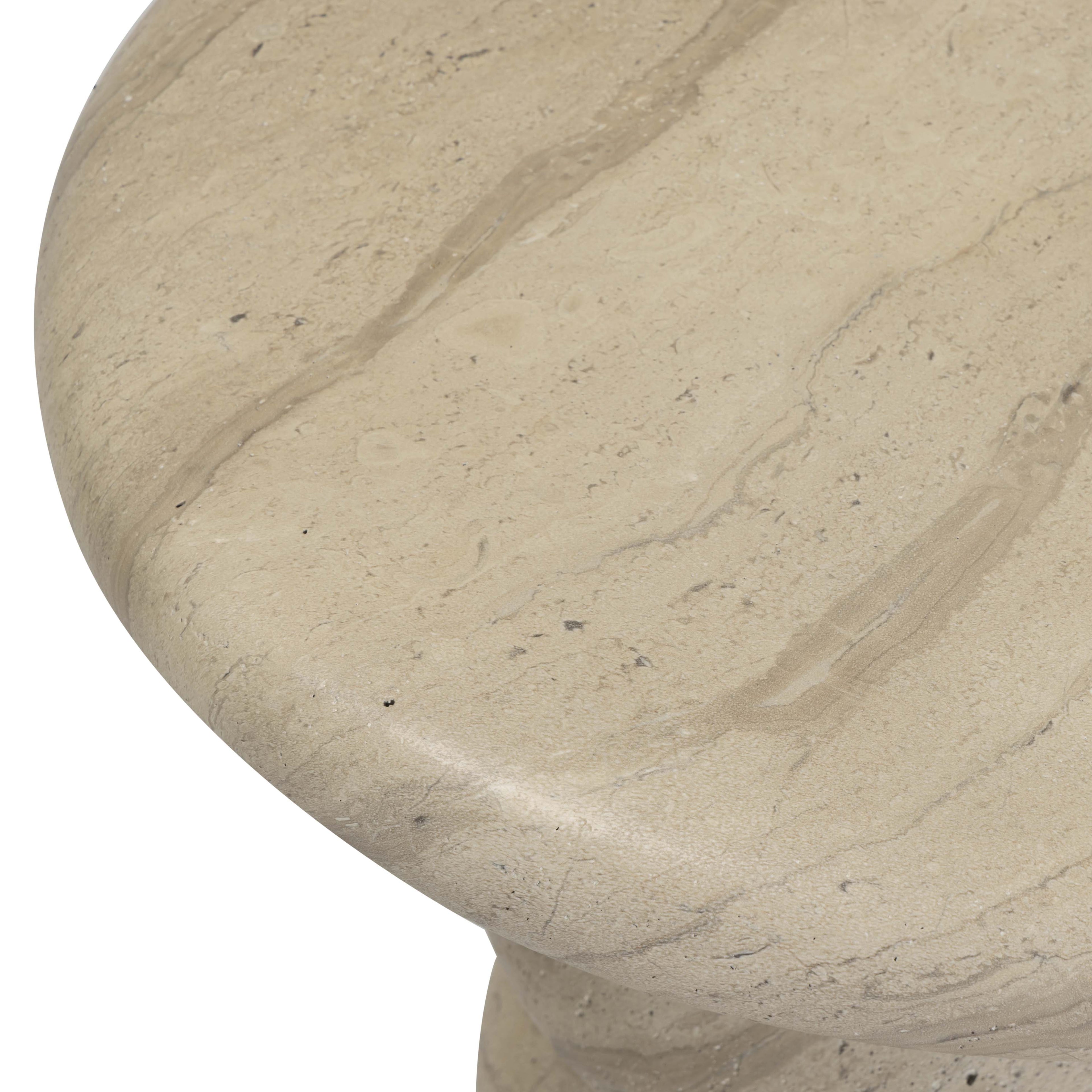 Hyre Faux Travertine Indoor/Outdoor Concrete Side Table
