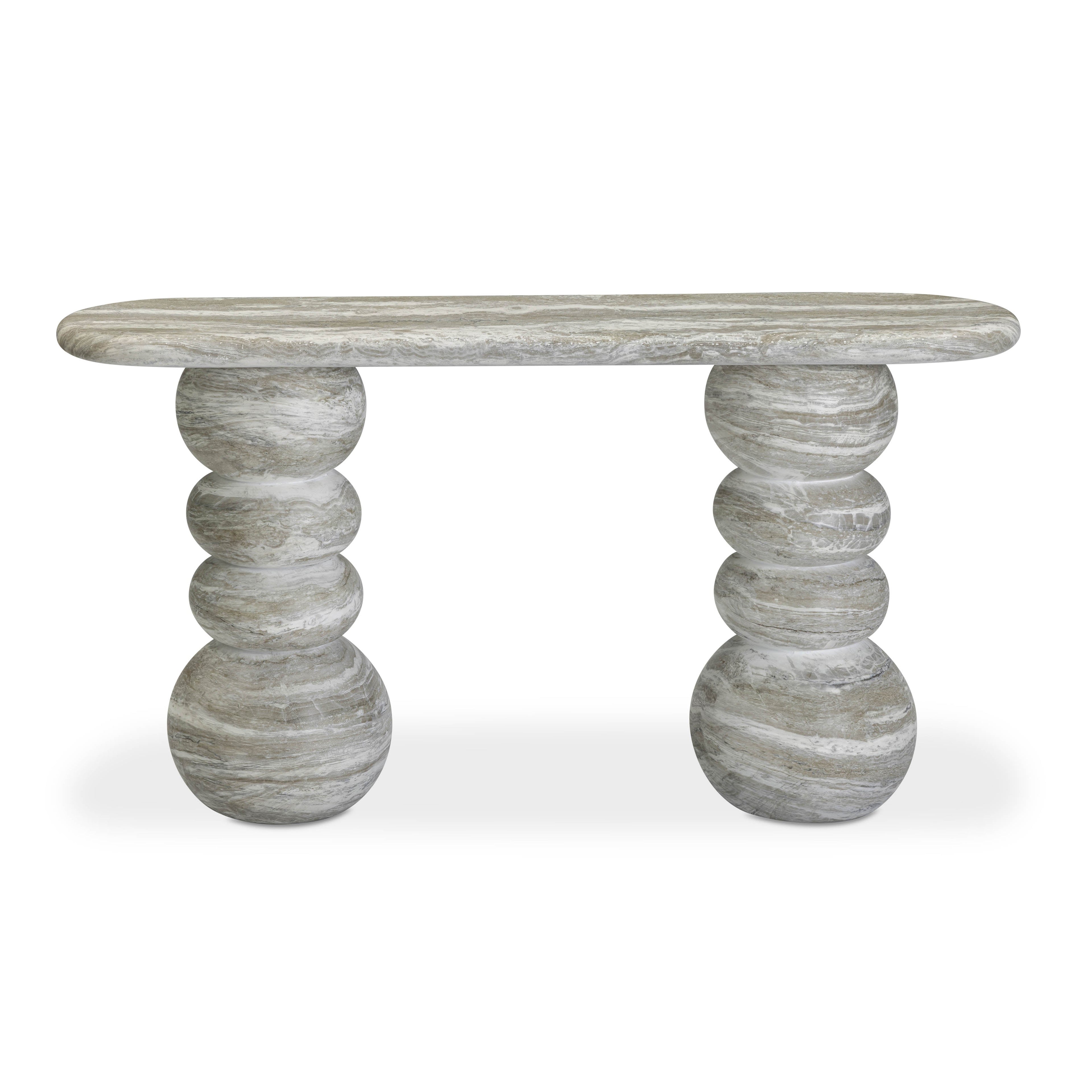 Hyre 59 Faux Stone Indoor/Outdoor Concrete Console Table