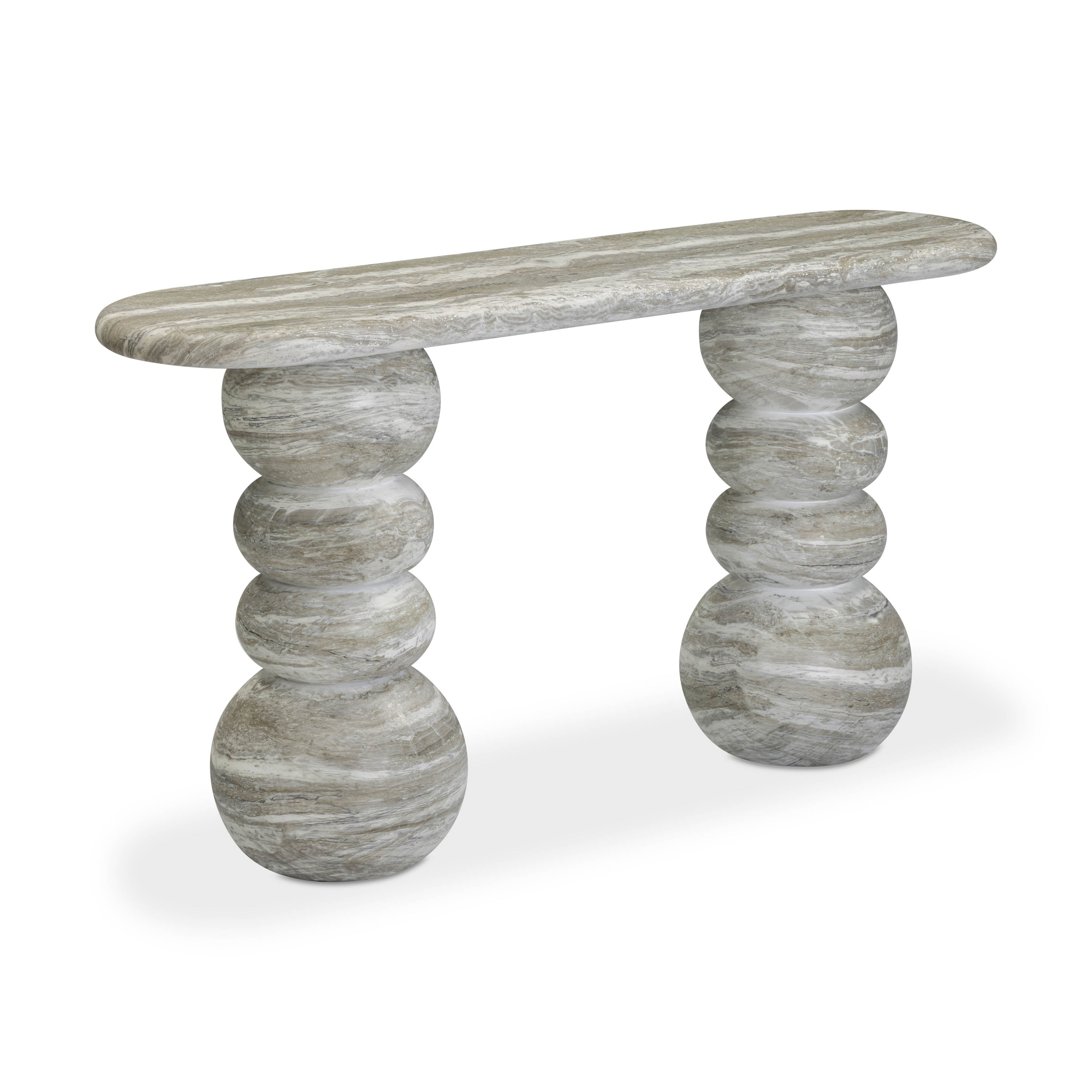 Hyre 59 Faux Stone Indoor/Outdoor Concrete Console Table