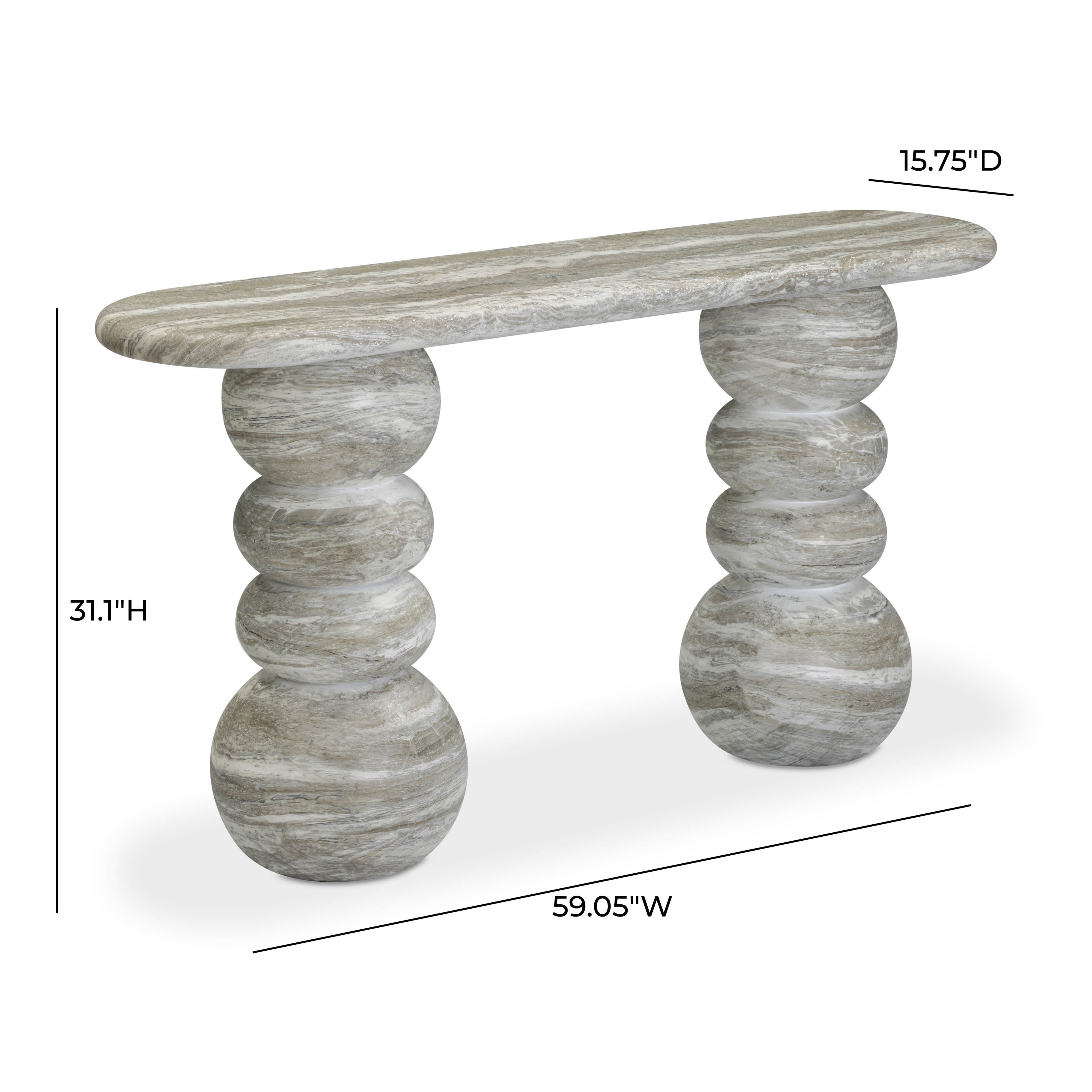 Hyre 59 Faux Stone Indoor/Outdoor Concrete Console Table