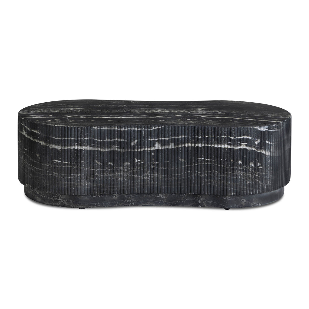 Hades 47 Black Faux Marble Indoor/Outdoor Concrete Coffee Table