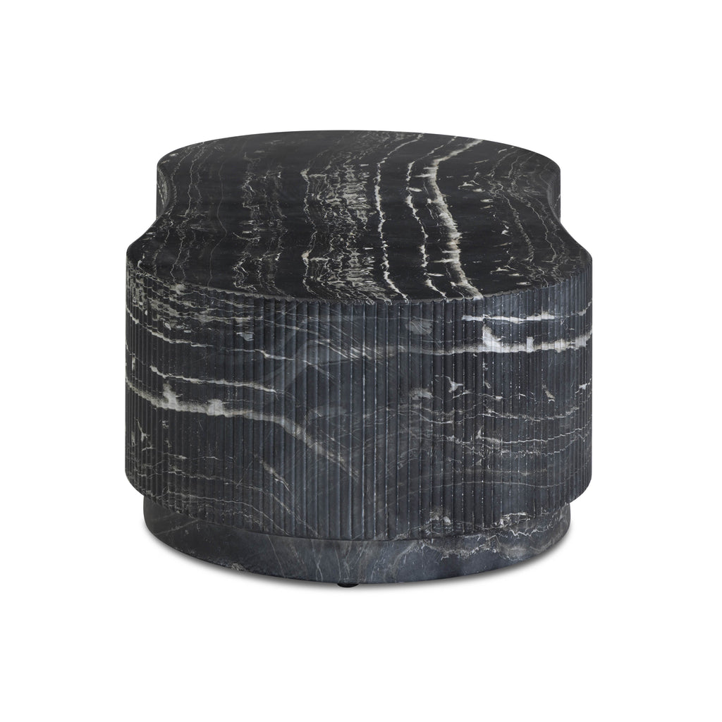 Hades 47 Black Faux Marble Indoor/Outdoor Concrete Coffee Table