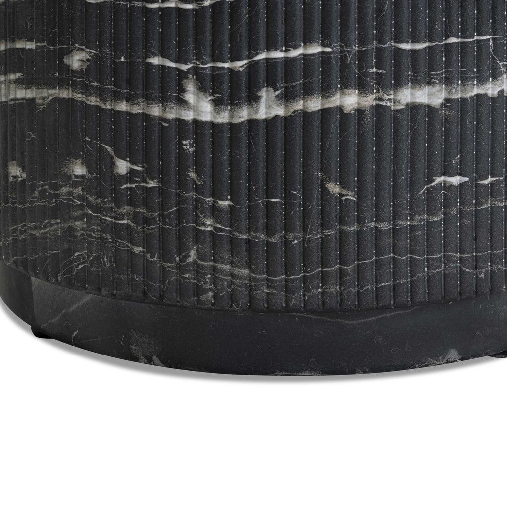 Hades 47 Black Faux Marble Indoor/Outdoor Concrete Coffee Table