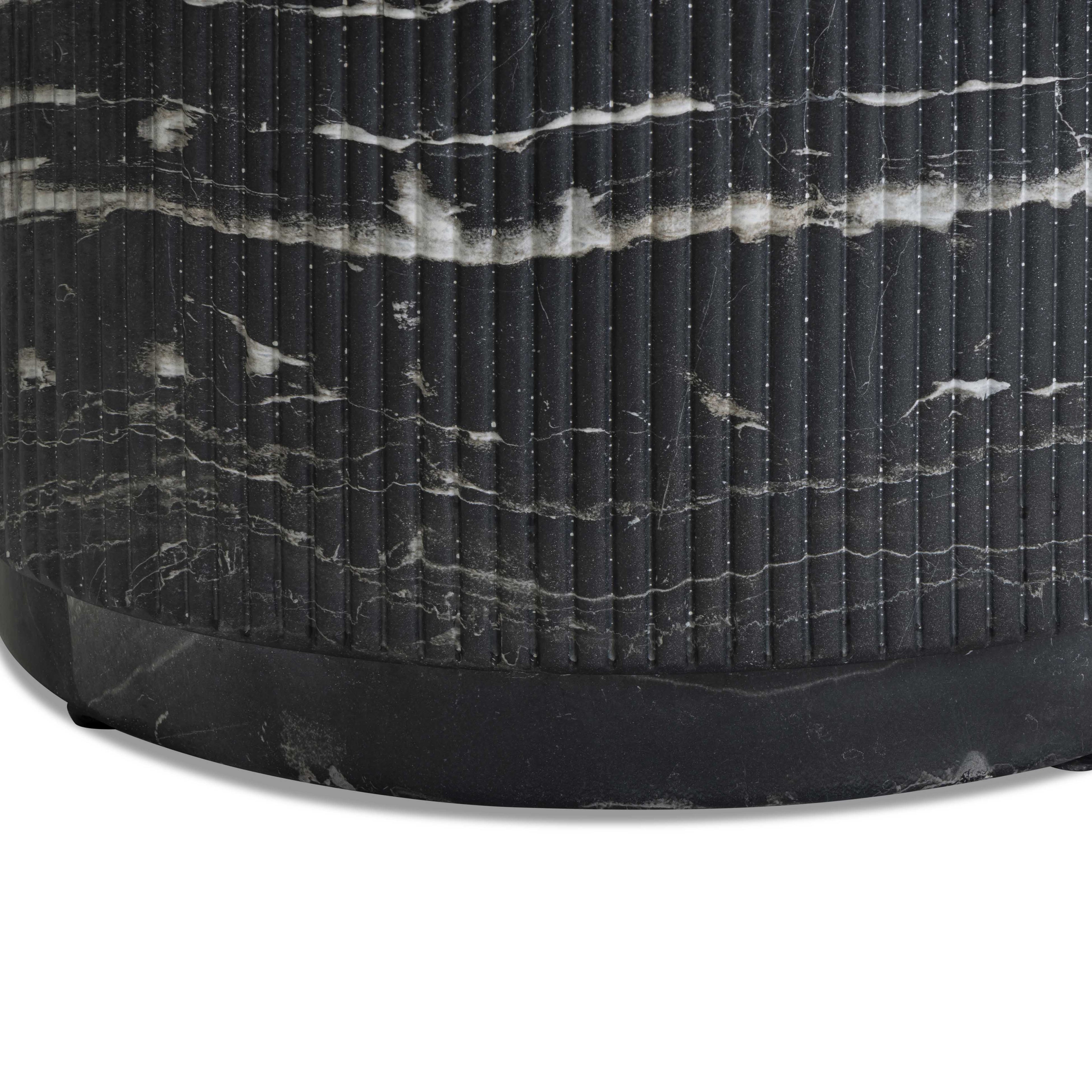 Hades 47 Black Faux Marble Indoor/Outdoor Concrete Coffee Table