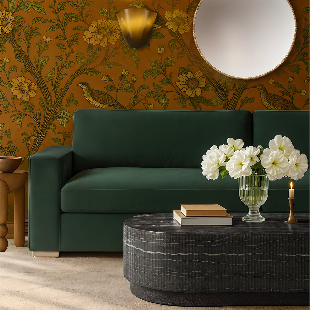 Hades 47 Black Faux Marble Indoor/Outdoor Concrete Coffee Table