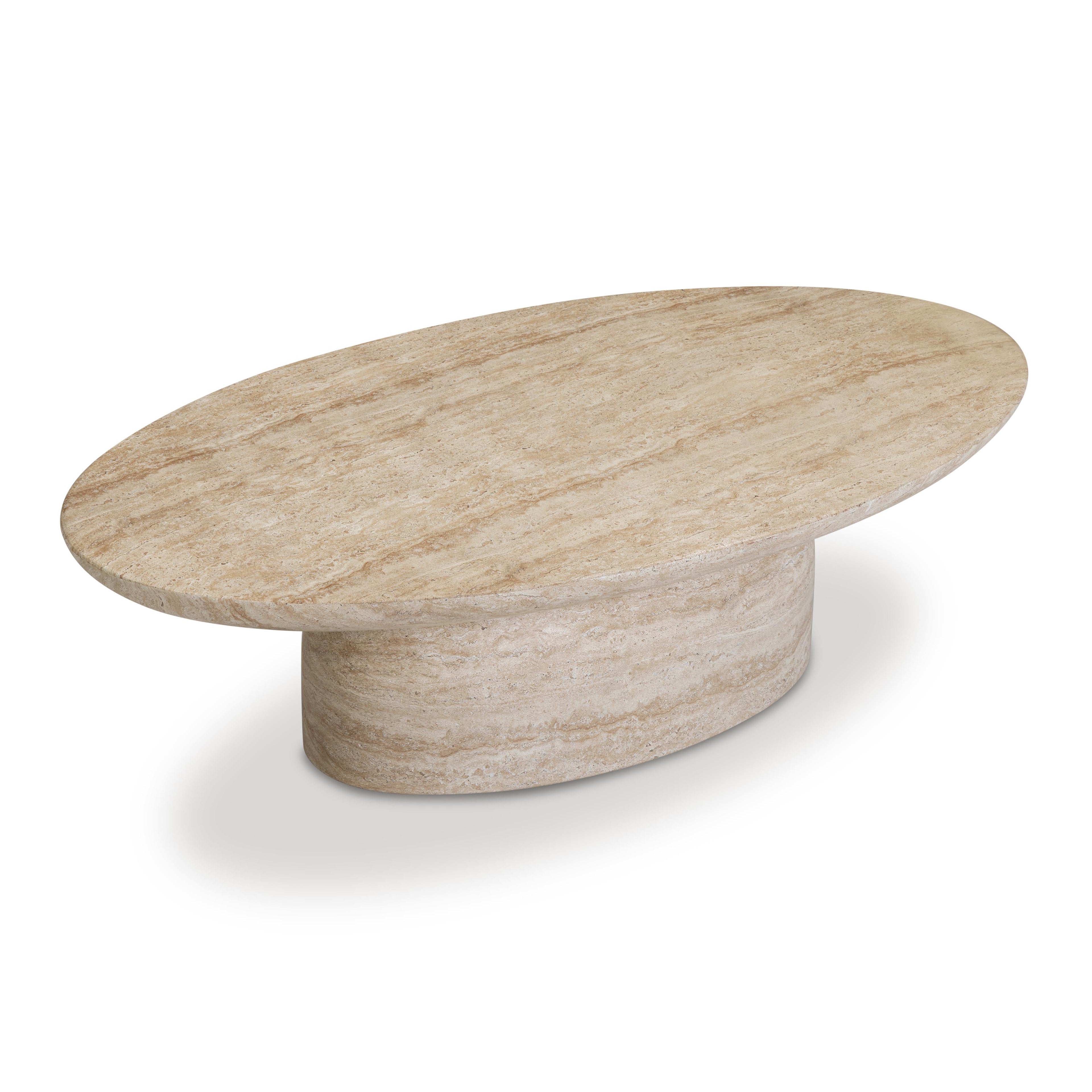 Sonia 51 Faux Travertine Indoor/Outdoor Concrete Coffee Table