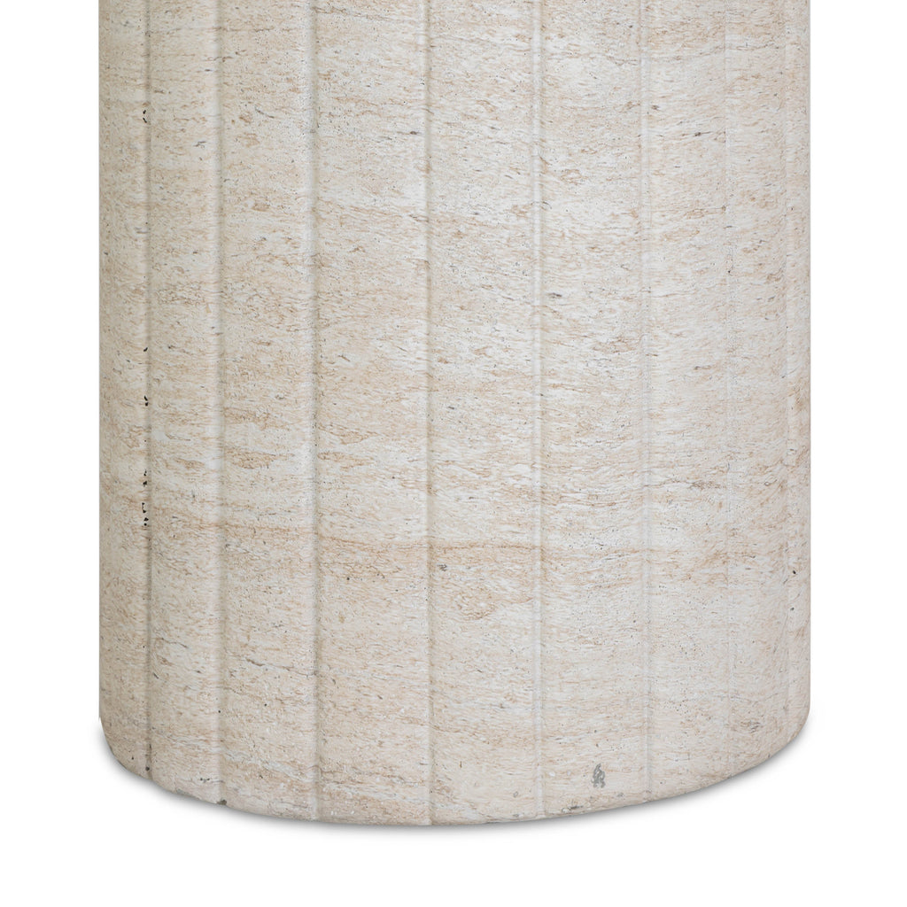 Blossom Faux Travertine Indoor/Outdoor Concrete Side Table