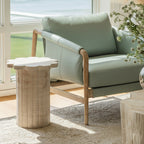 Blossom Faux Travertine Indoor/Outdoor Concrete Side Table