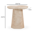 Zaya Rose Faux Marble Indoor/Outdoor Concrete Side Table
