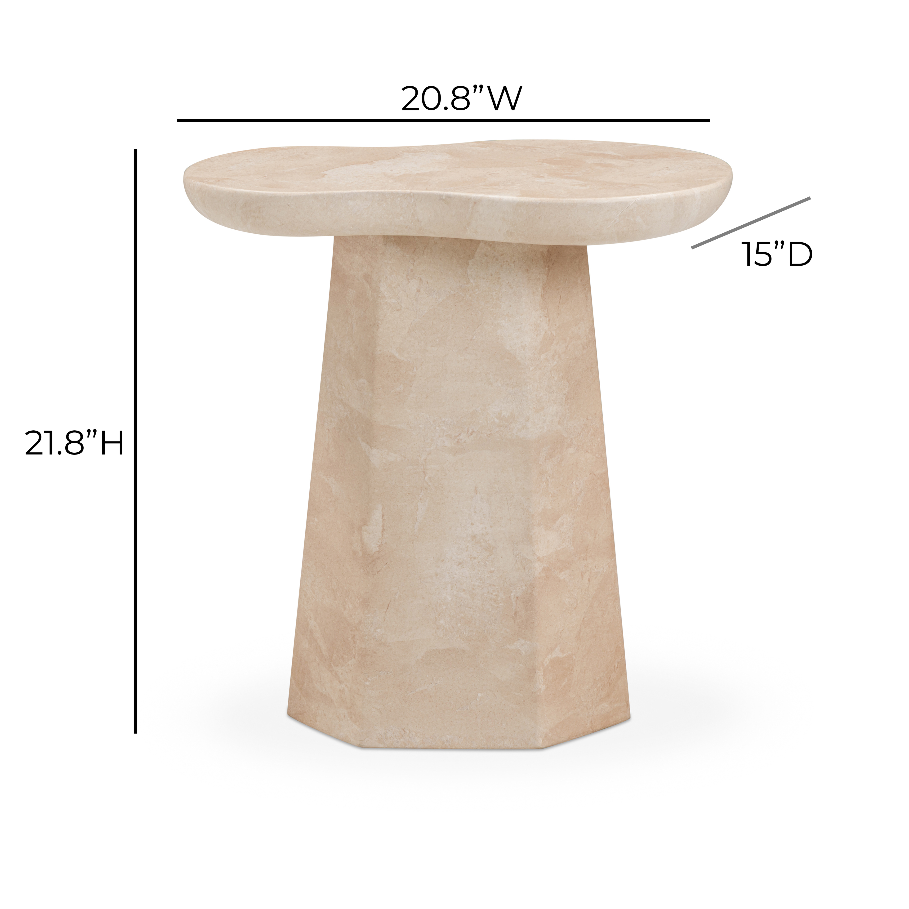 Zaya Rose Faux Marble Indoor/Outdoor Concrete Side Table