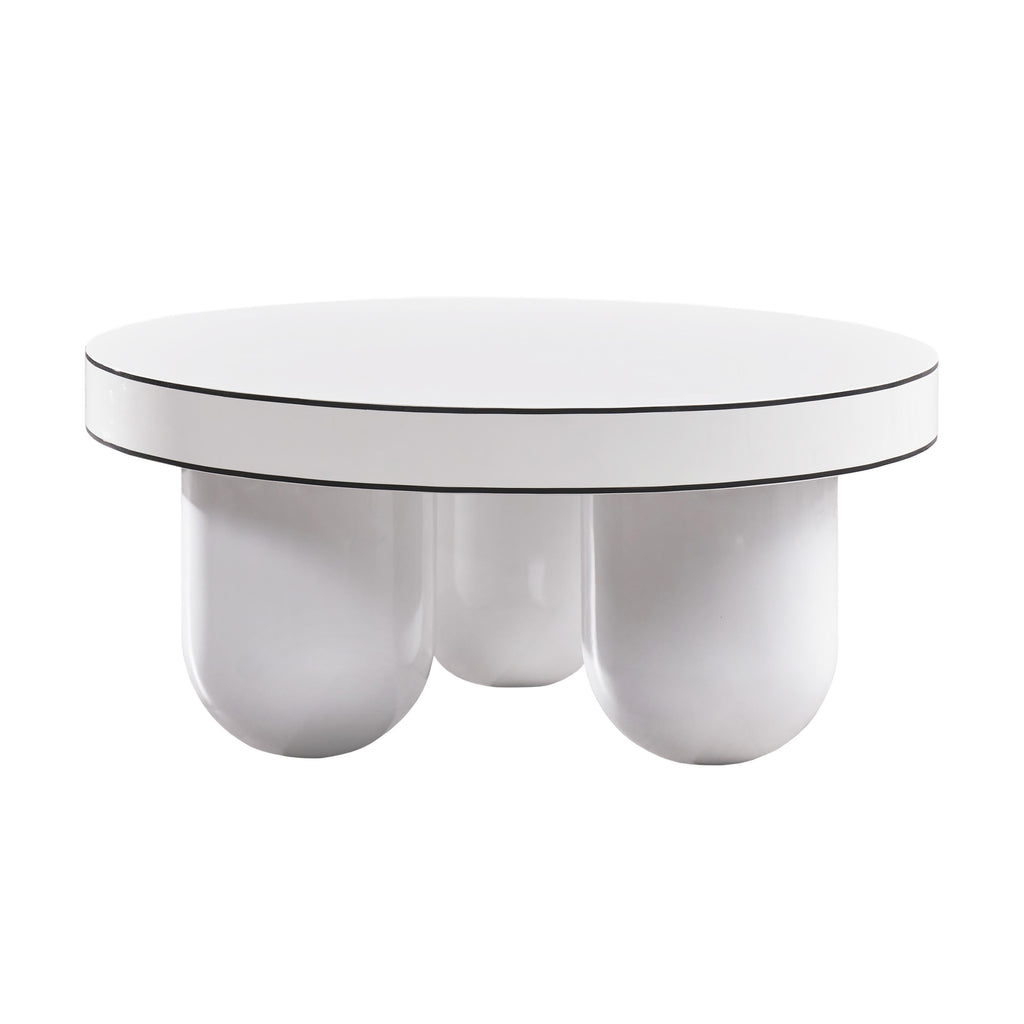 Jasper 33 White Glossy Round Coffee Table