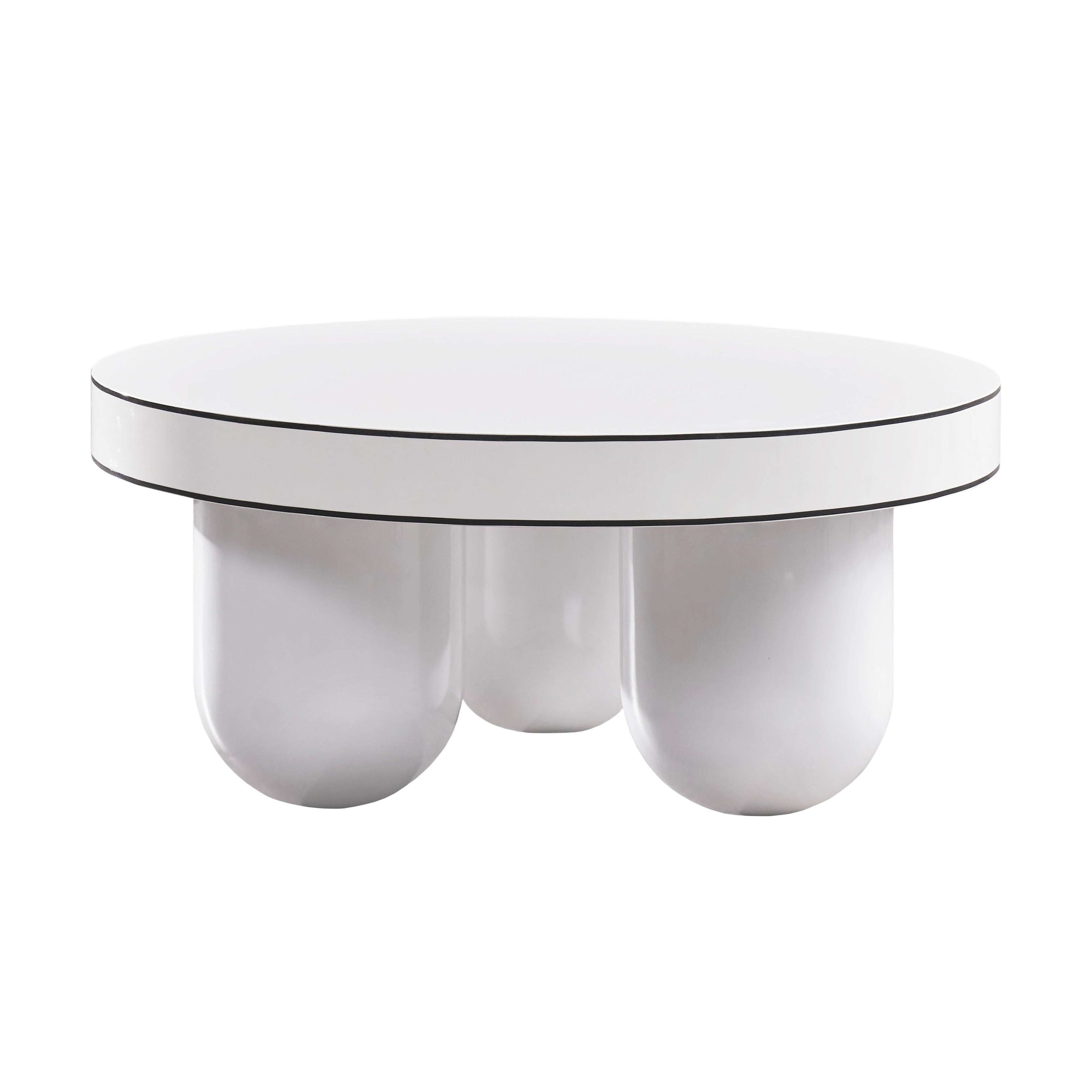 Jasper 33 White Glossy Round Coffee Table