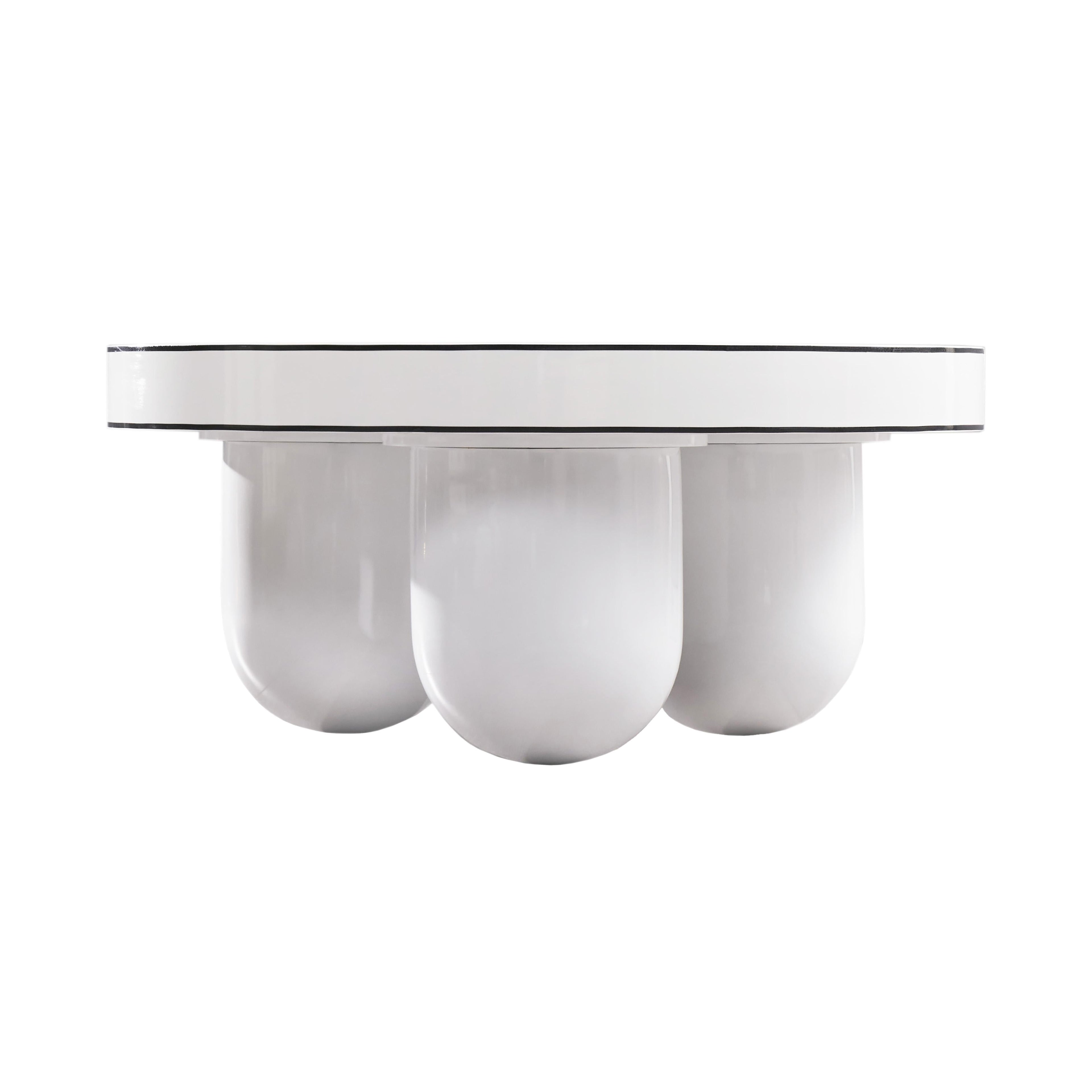 Jasper 33 White Glossy Round Coffee Table