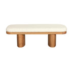 Ollie 48 White Performance Boucle Wooden Bench