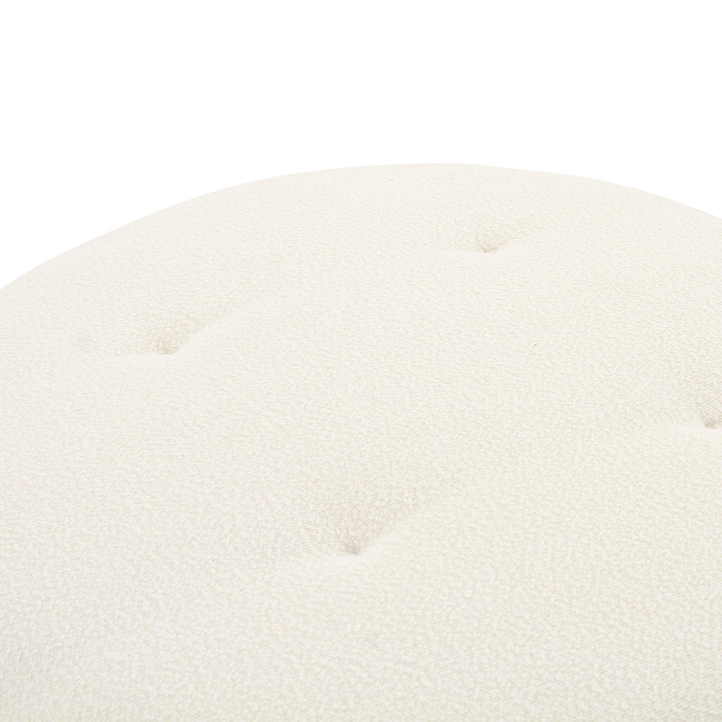Fickle Cream Boucle Swivel Ottoman