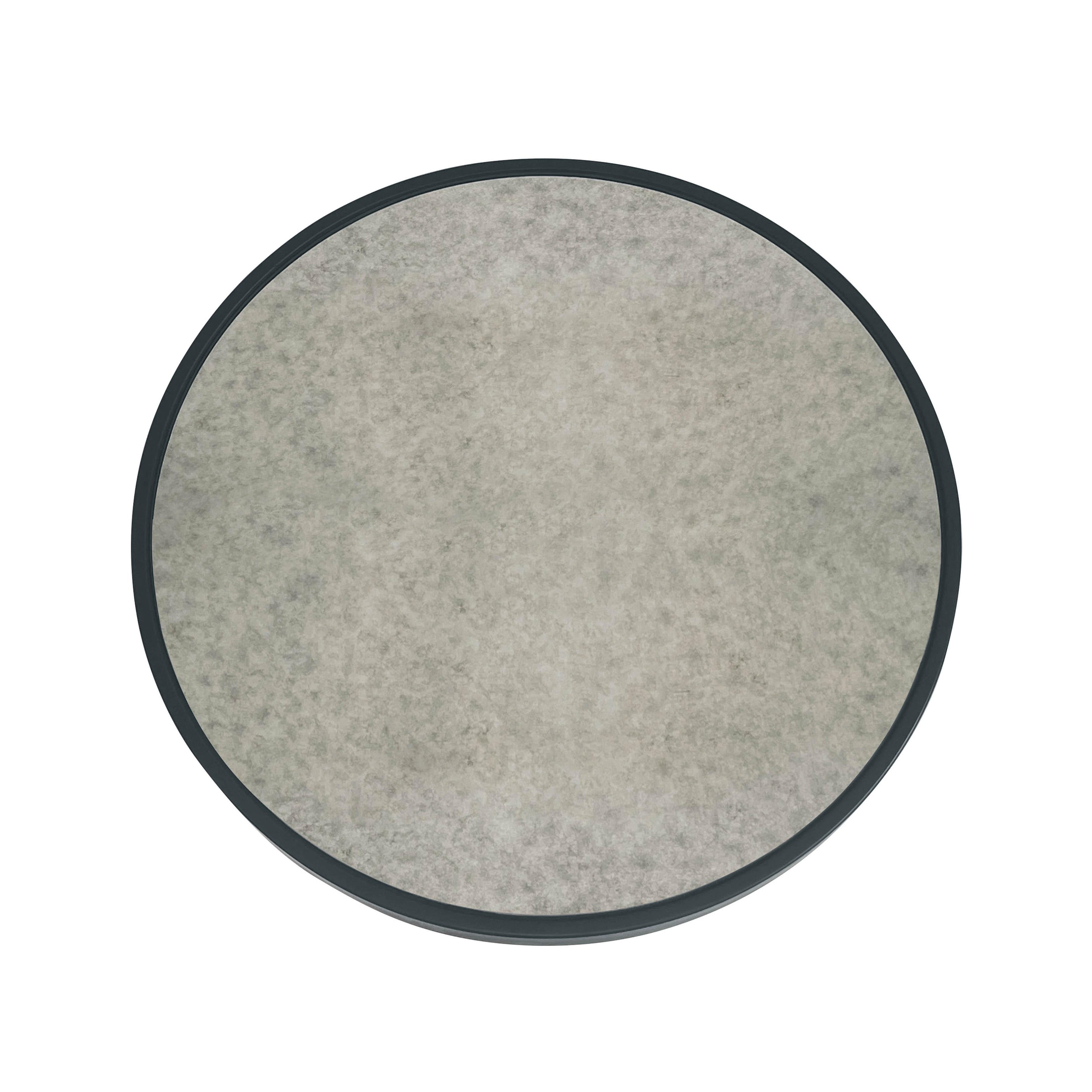 Nautilus 36 Antique Silver Mirrored Round Coffee Table