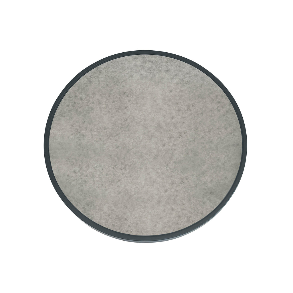 Nautilus Antique Silver Mirrored Round Side Table