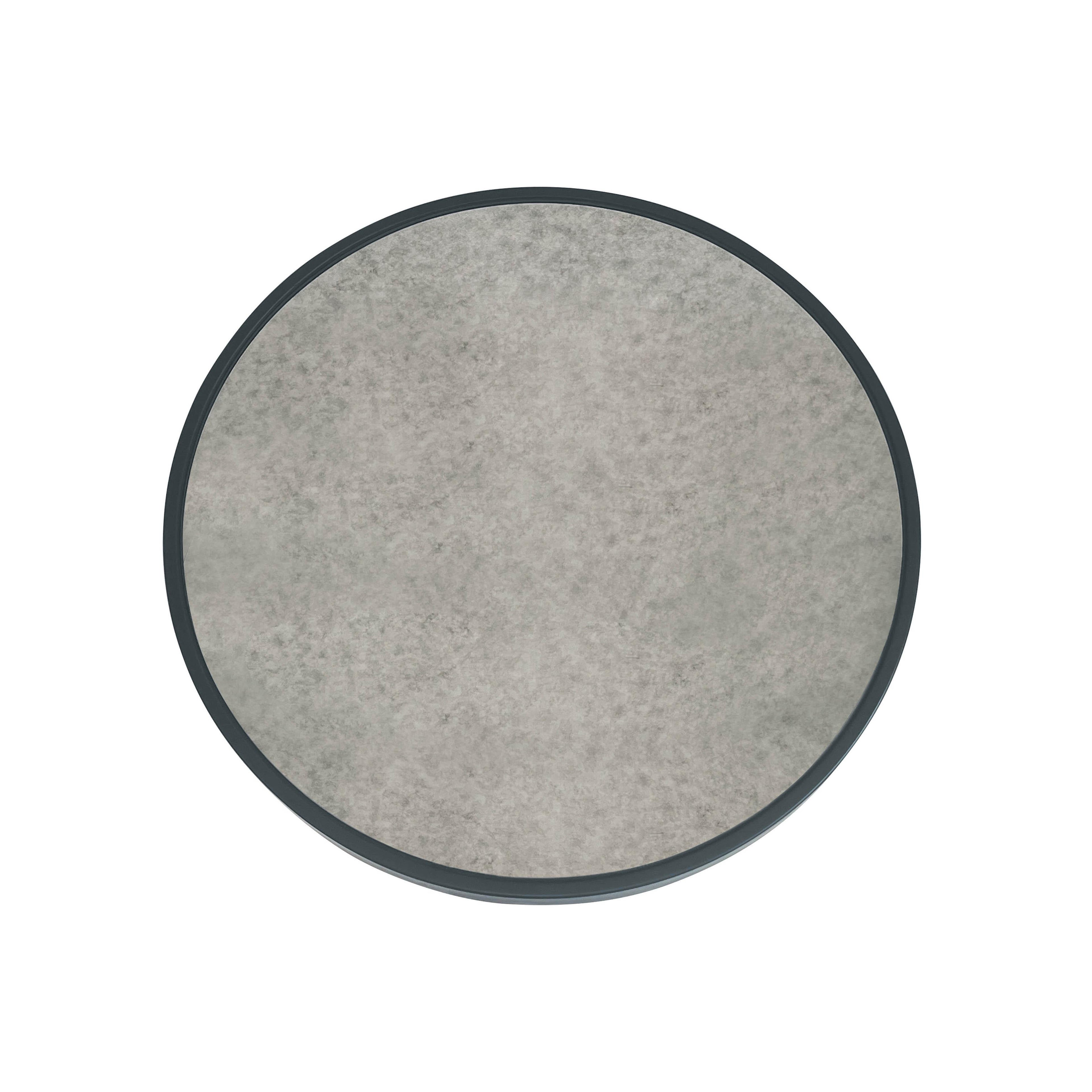 Nautilus Antique Silver Mirrored Round Side Table