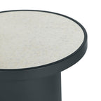 Nautilus Antique Silver Mirrored Round Side Table