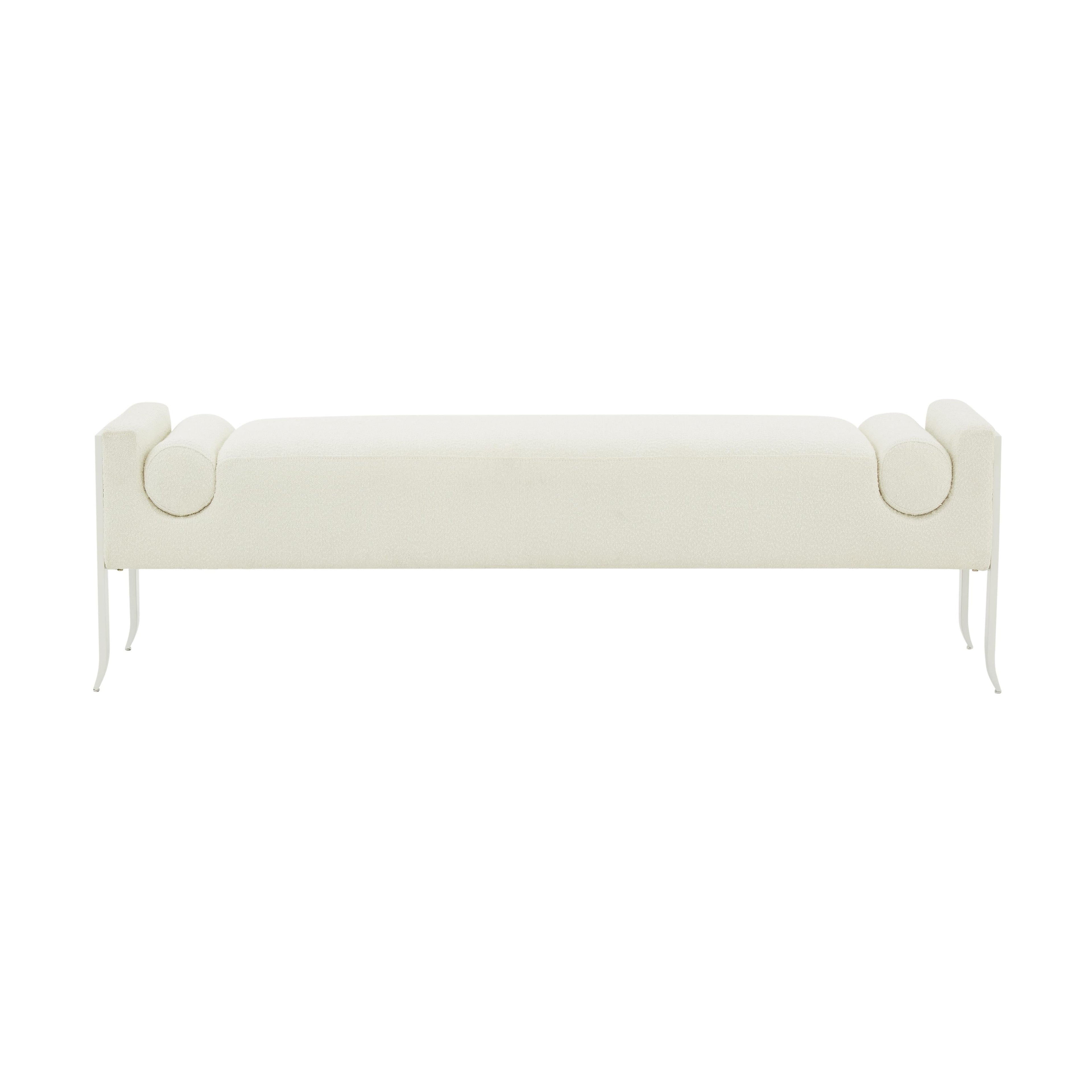Ines 67 Cream Boucle Bench