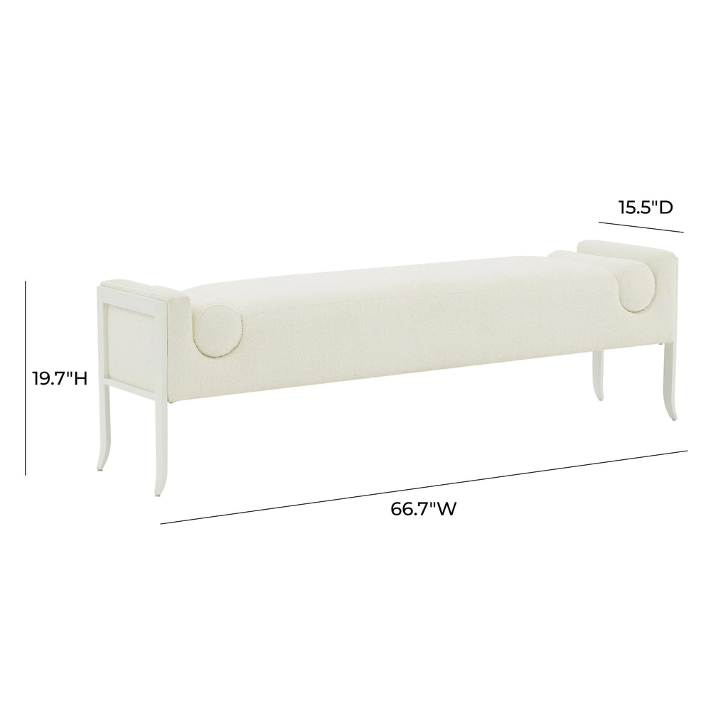 Ines 67 Cream Boucle Bench